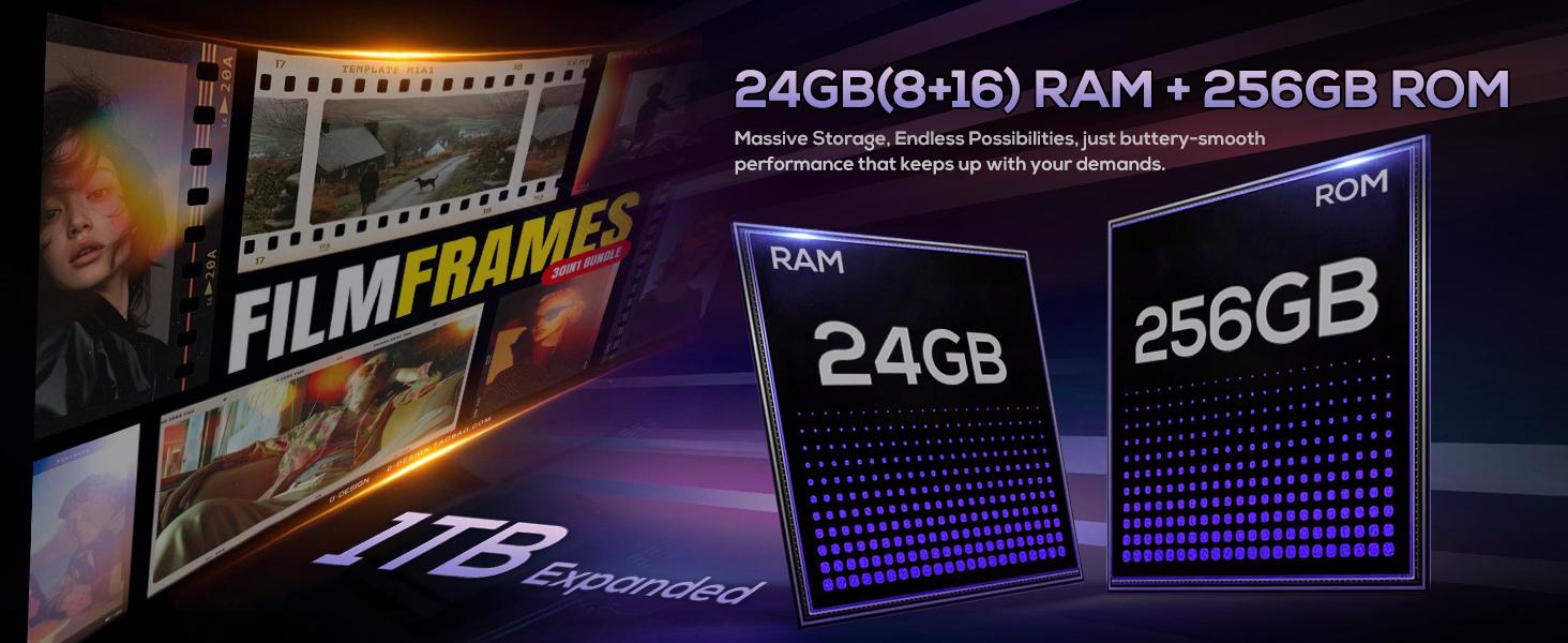 OUKITEL C60 PRO Android 15 Mobile Phones (307g)-10000mAh Battery, 24GB+256GB/1TB, 6.88