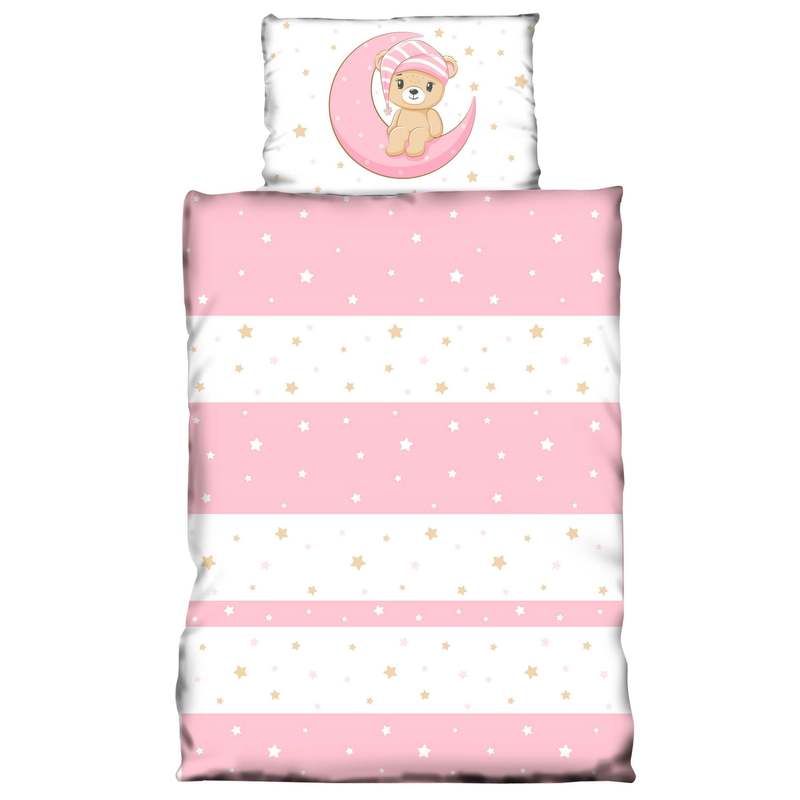 E-shop Kinder Baby Bettwäsche 100x135 cm Teddy Bären Sterne Jungen Mädchen inkl. Kissenbezug 40x60 cm