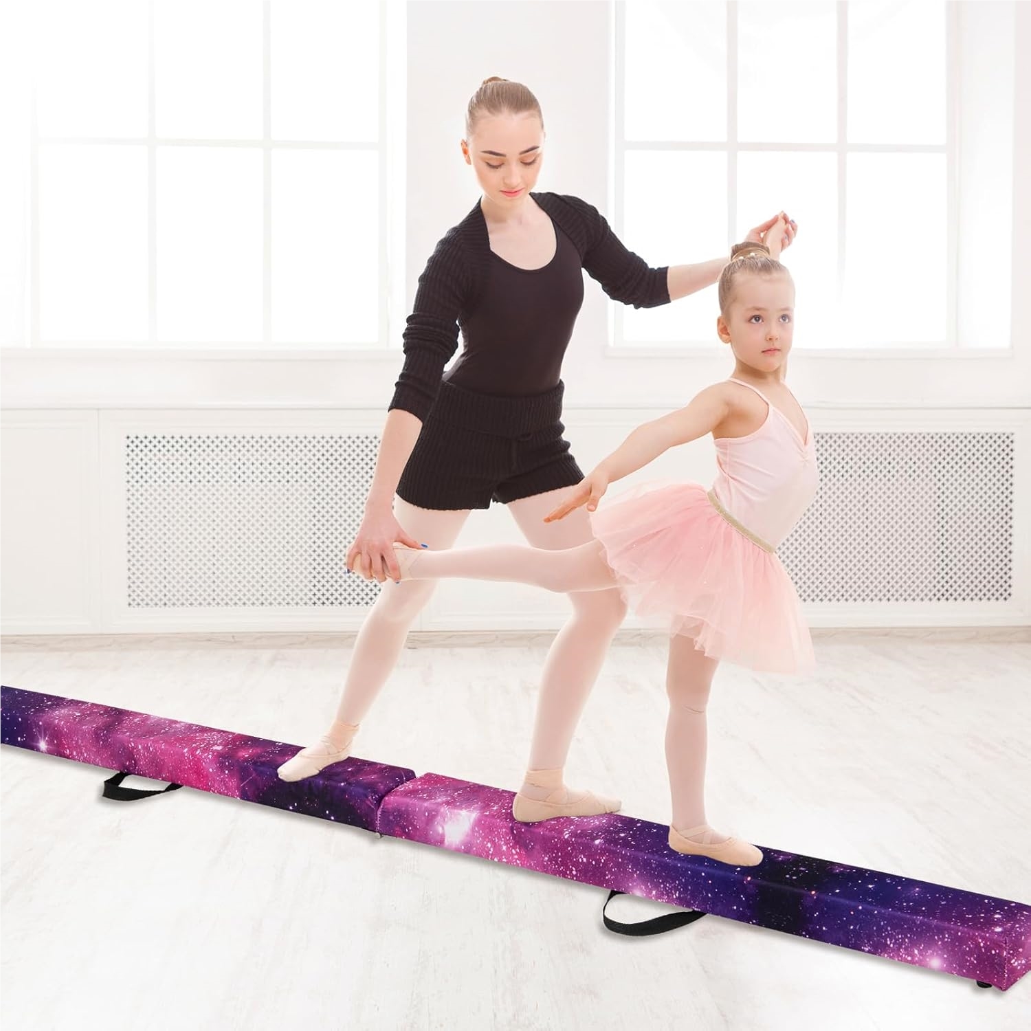 Image of Wall Bars For Kids, Folding Balance Beams, Gymnastics Beams With Carrying Handle & Non-slip Floor, Gymnastics Balance Beams, Balance Beams For Home.