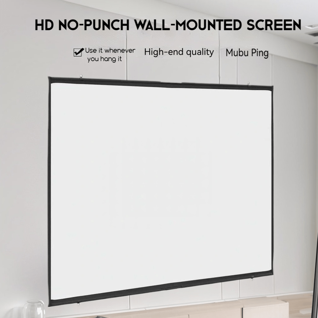 TEMU Portable Hd Projection Screen For Projectors, Screen Wall-mounted 100 Inches 4:3