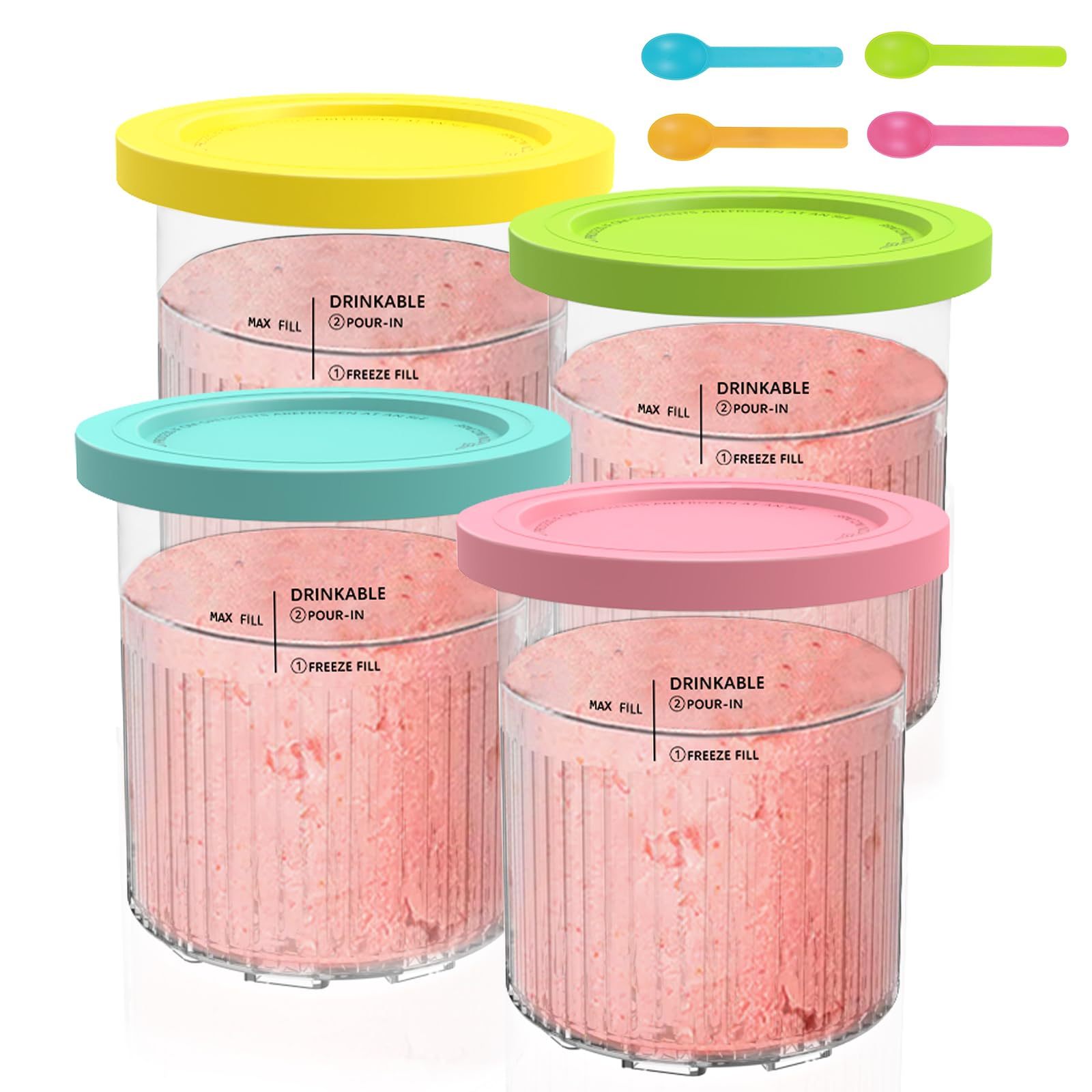 TEMU 4-piece Deluxe Pint Ice Cream Containers For & Nc501 Series