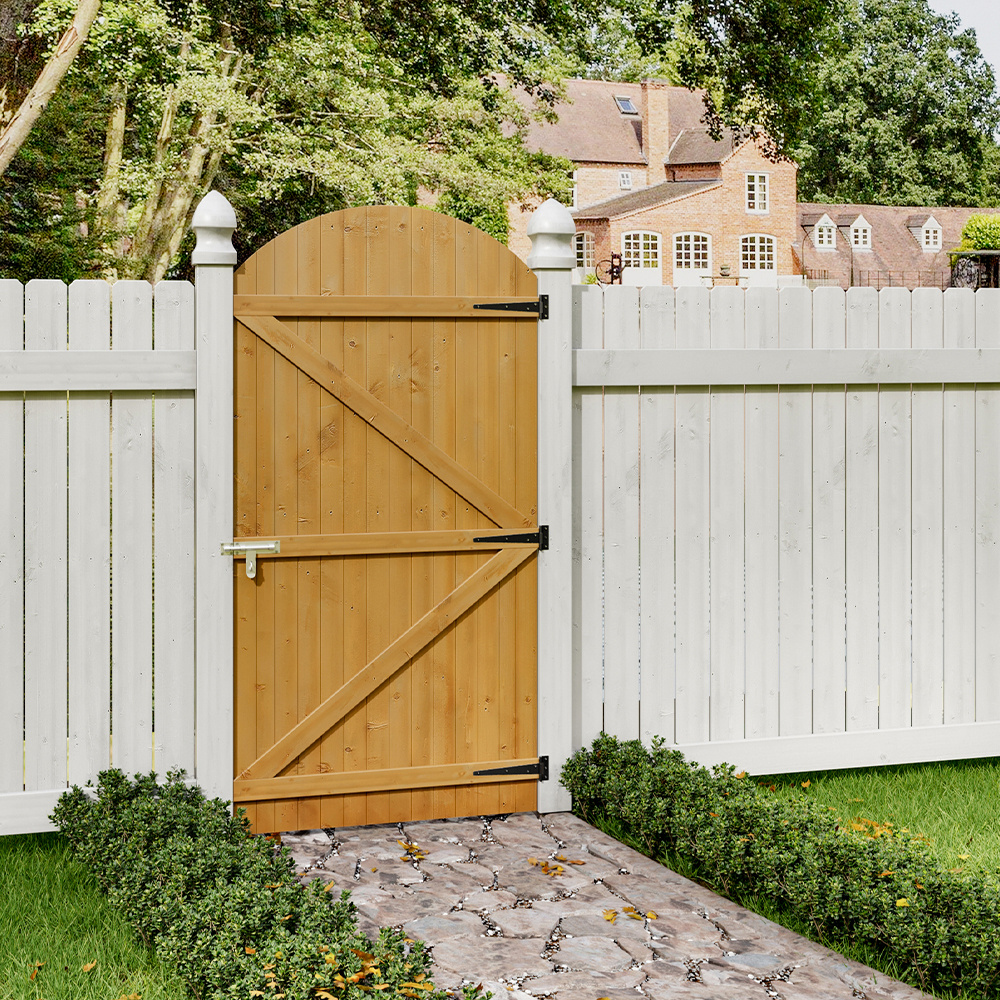 TEMU Garden Wooden Door Courtyard Pine Wooden Door, With Latch And 3 8-inch T-shaped Hinges Used For Garden Entrance Farmhouse Ranch Size 90 *