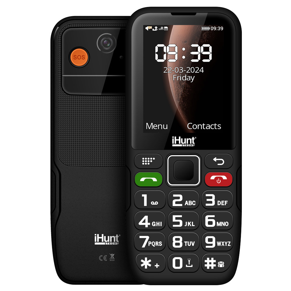 Mobile Phone Ihunt 4g, Lte, , 2.4-inch Screen, Large Buttons, Photo Camera, Microsd Card Support, Fm Radio, Flashlight + Charging Dock With Stand