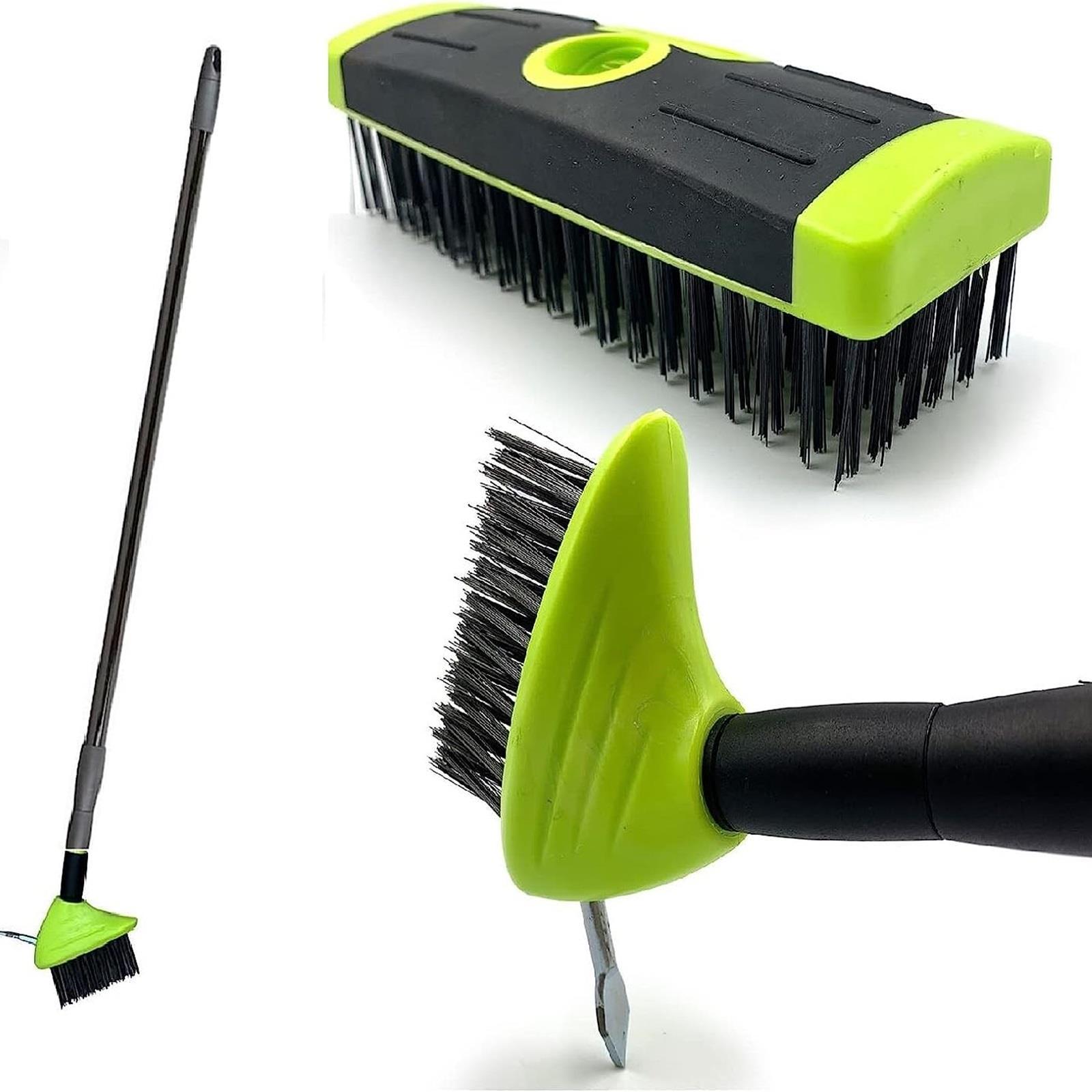 TEMU 3in1 Extendable Brush Garden Patio Cleaner Moss Leaf Removal Scraping Tool
