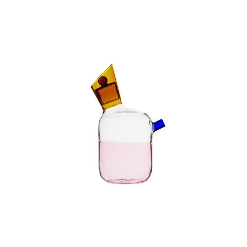 TEMU Baroni – Borosilicate Glass Oil Dispenser With Colored Spout (blue Or Yellow): Modern And Functional Design For Style And Practicality . Made Of