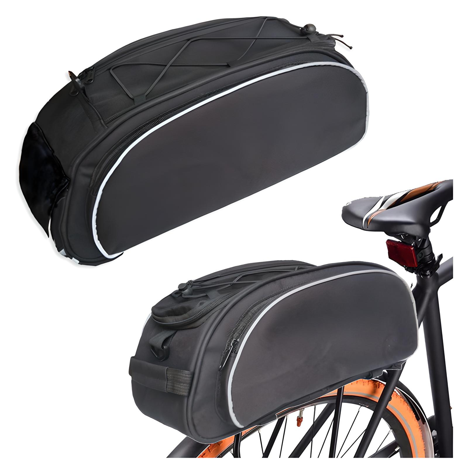 Durable Large Bike Pannier Bag Trunk Luggage Case With 13l Shoulder Strap + Belt