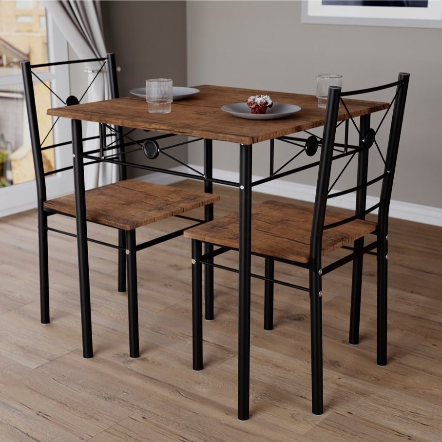 TEMU Dining Kitchen Table And Chairs 2 Seater Dining Room Set, 2 Seater Dining Chairs With Elegant Table Compact Wood Dining Kitchen Furniture