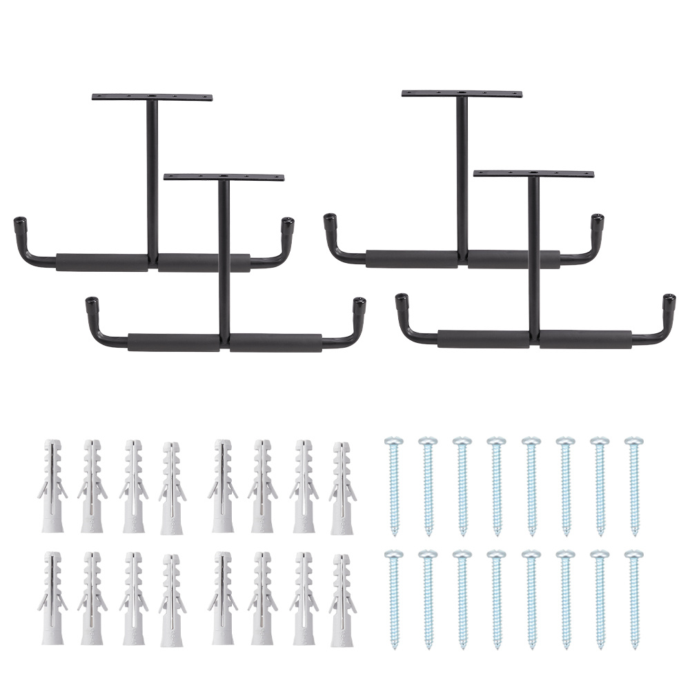 TEMU 1 Set Of 4 Black Heavy-duty T-shaped Sets, Wall/ Ceiling Installation Storage Hanger Brackets, Garage Storage Hooks, Storage Supplies, Pipe