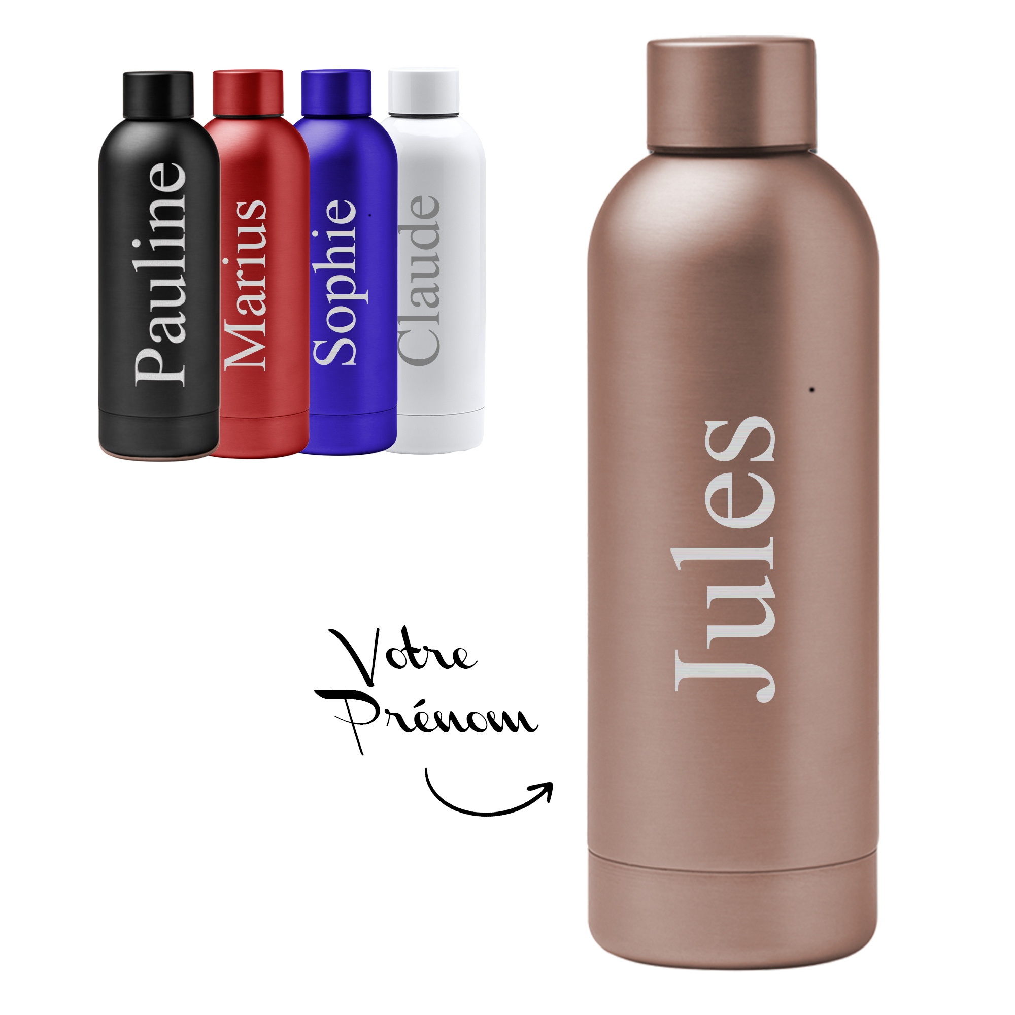 Image of Customizable Gourd - Personalized Bottle - Engraved - 550 Ml - Christmas Gift, Birthday, For Him, For Her