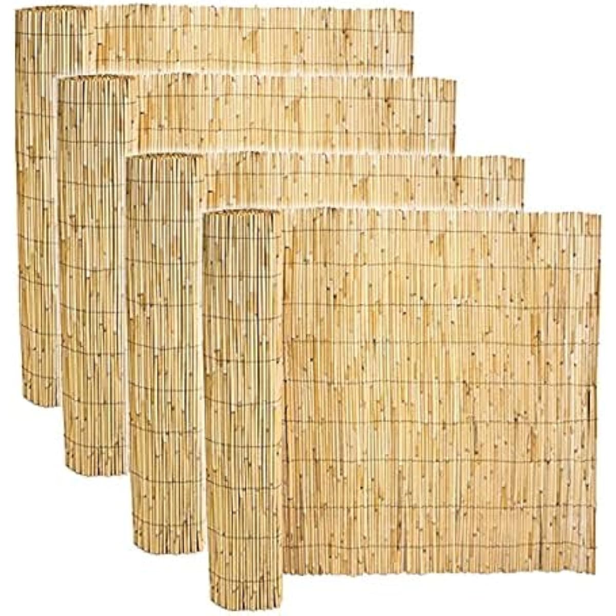 TEMU Lot de 4 en Bambou 120 x 500 cm brise vue, clôture de jardin décorative extérieur pour jardin et terrasse, couverture de protection contre et -