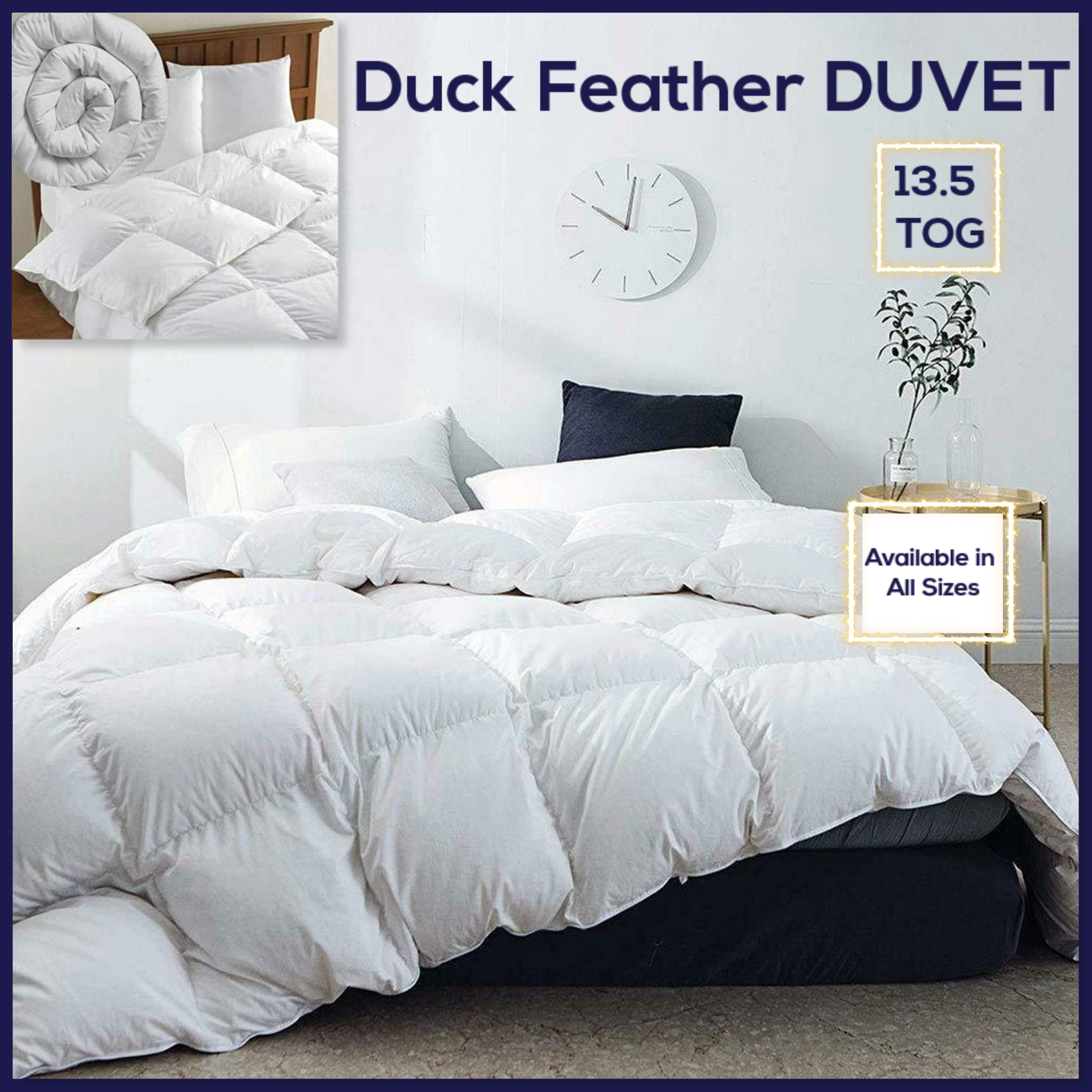 ARLinens Duck Feather & Down Duvet 13.5 Tog Quilt Desgin Hotel Quality Bedding All Sizes