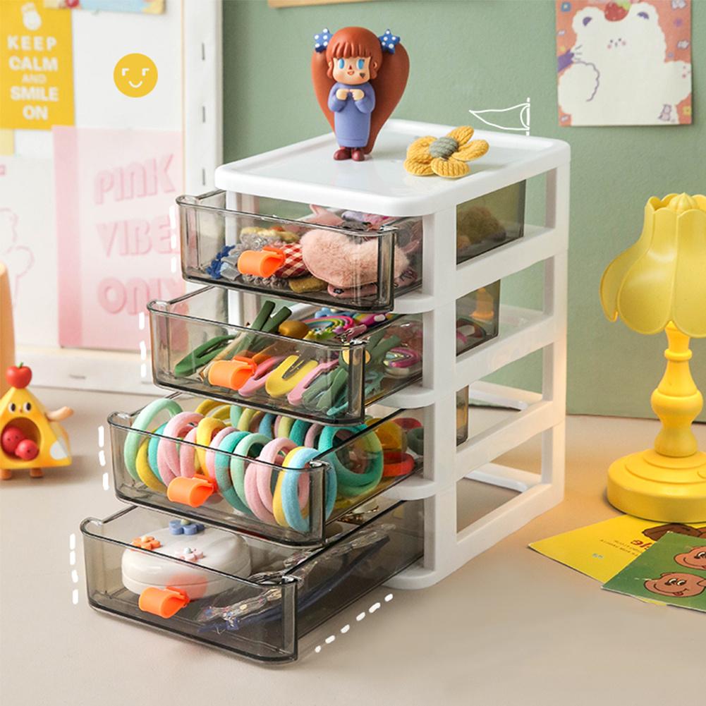 TEMU 2/3/4 Layer Desktop Storage Drawer Stackable Desktop Organizer 4 Tier Plastic Storage Small Clear Drawers Tower Office Desktop Bathroom School