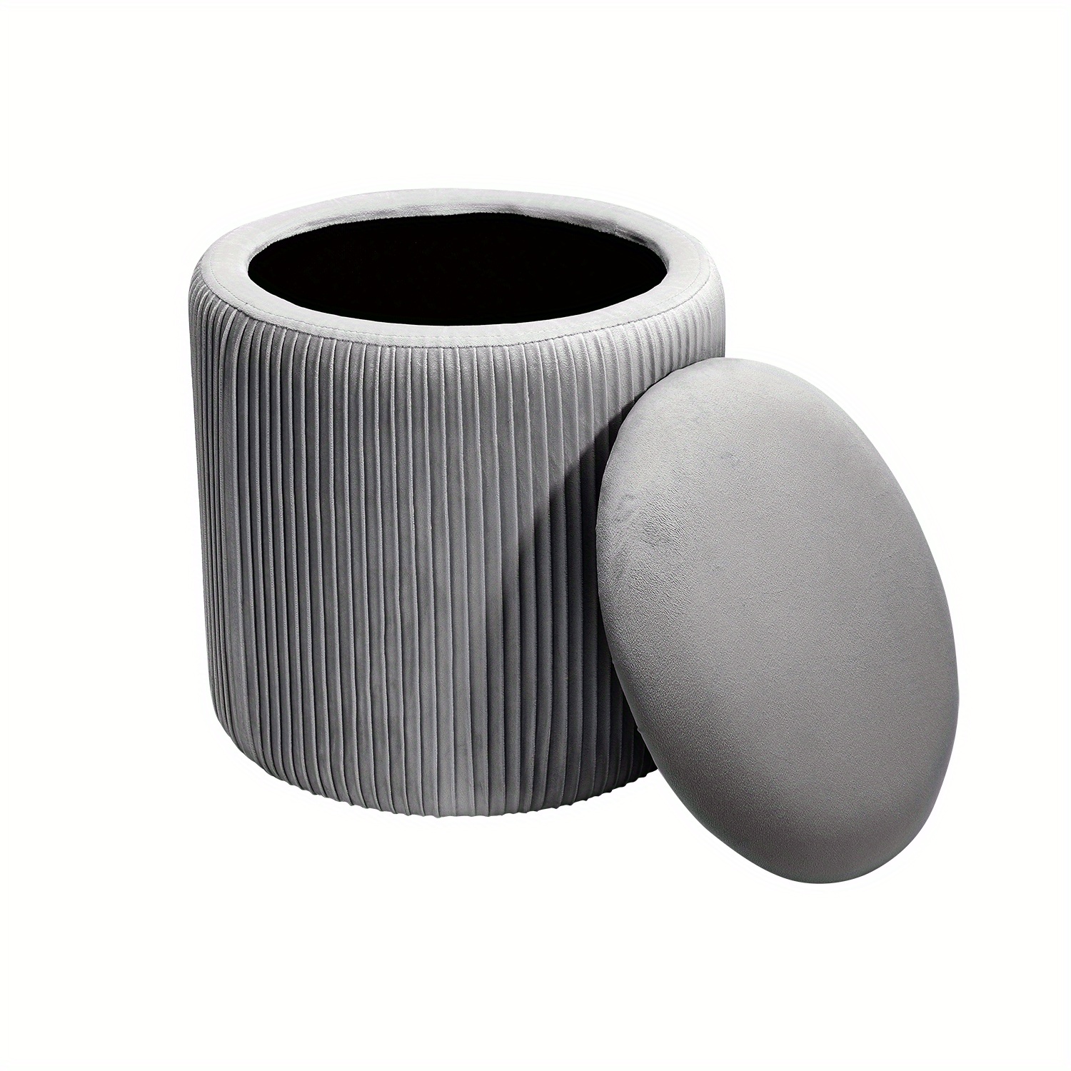 Grey Small Stool with Soft Cushions and Storage Box