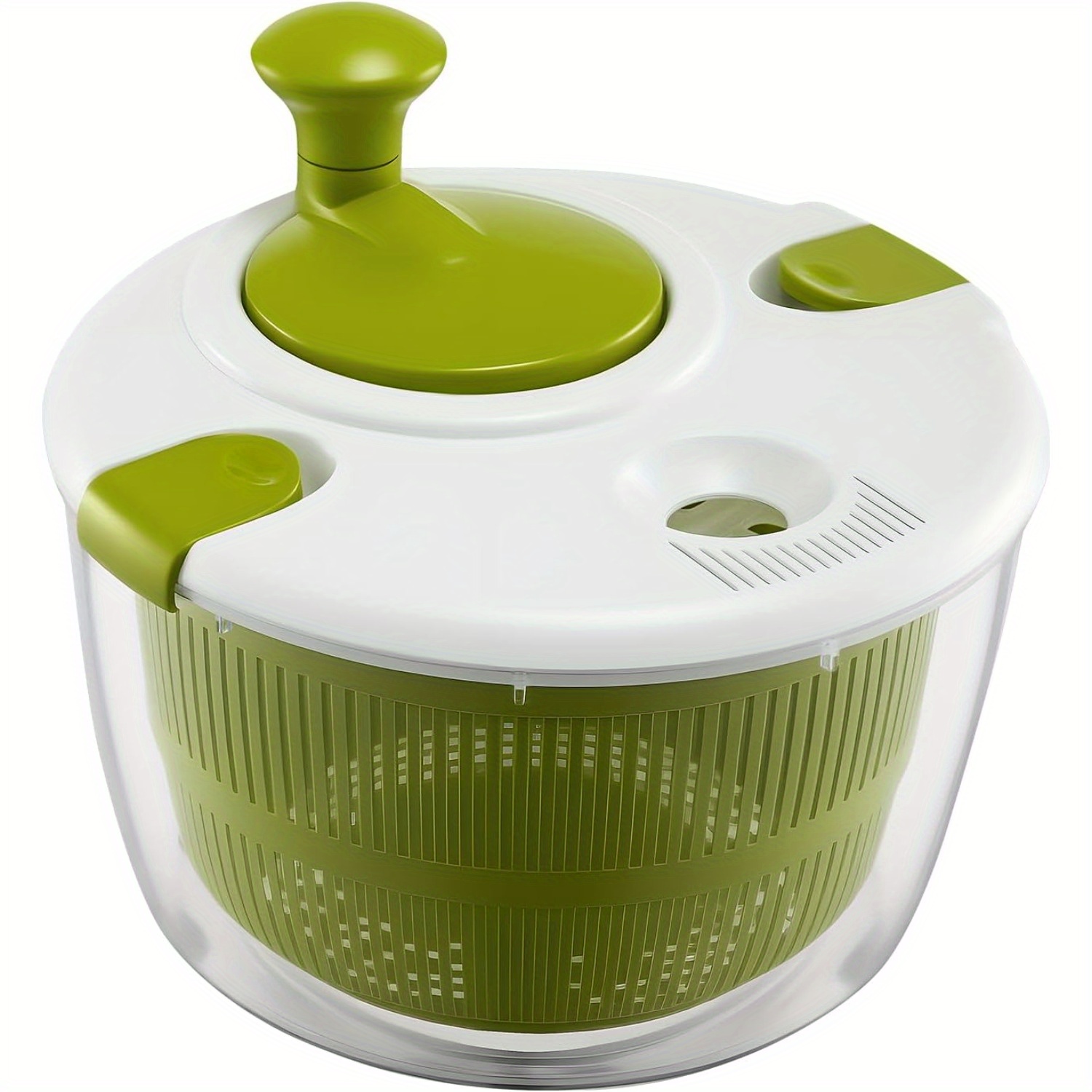 TEMU Salad Spinner 3.5 Litre Plastic Lettuce Dryer Vegetable Washer With Non-slip Base, Serving Bowl Strainer Hand Operation For