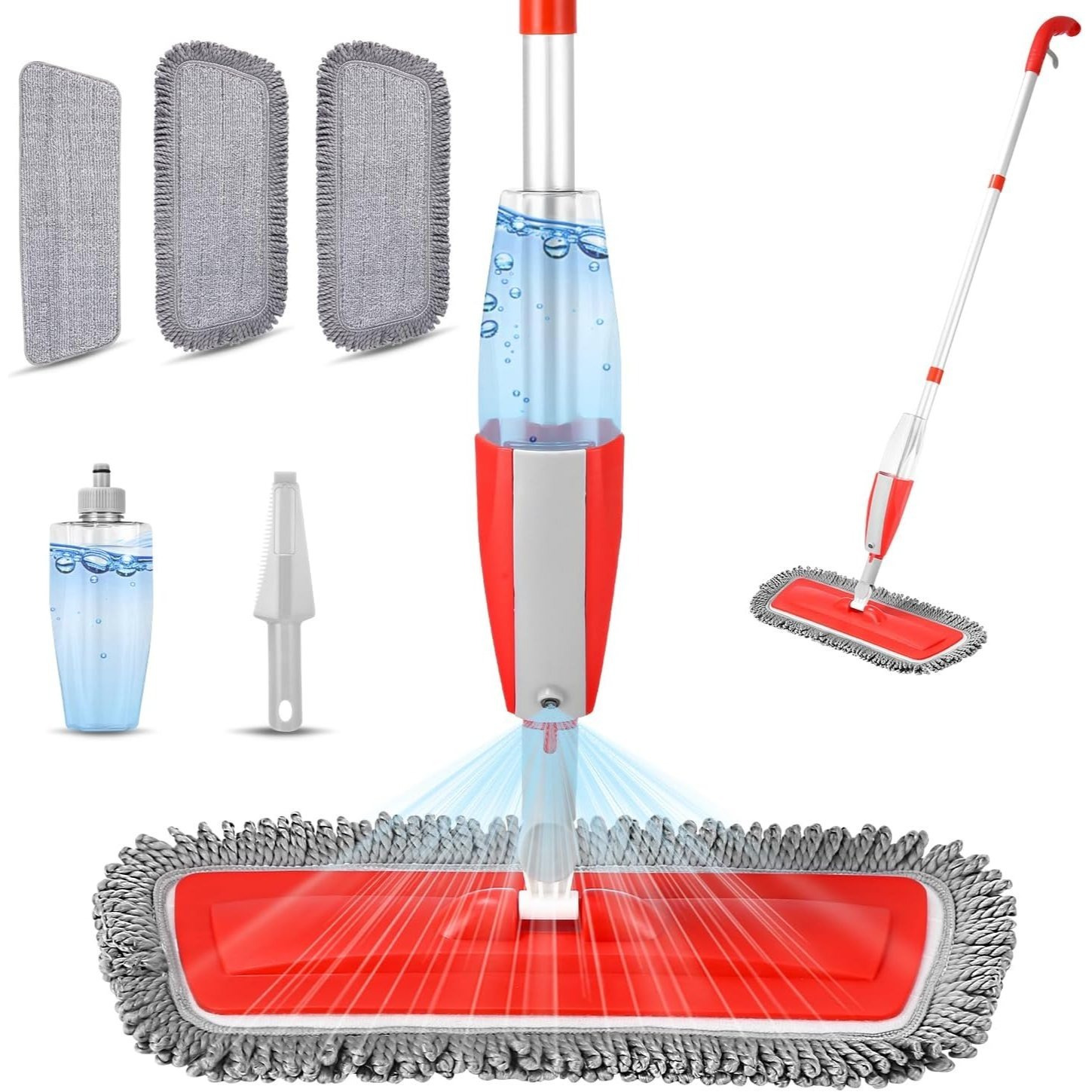 TEMU Mop With Spray Function, Spray Mop Floor Mop With Spray Function, Spray Mop Wet Mop Floor Mop With Water Tank And 3 Mop Pads For Cleaning Most
