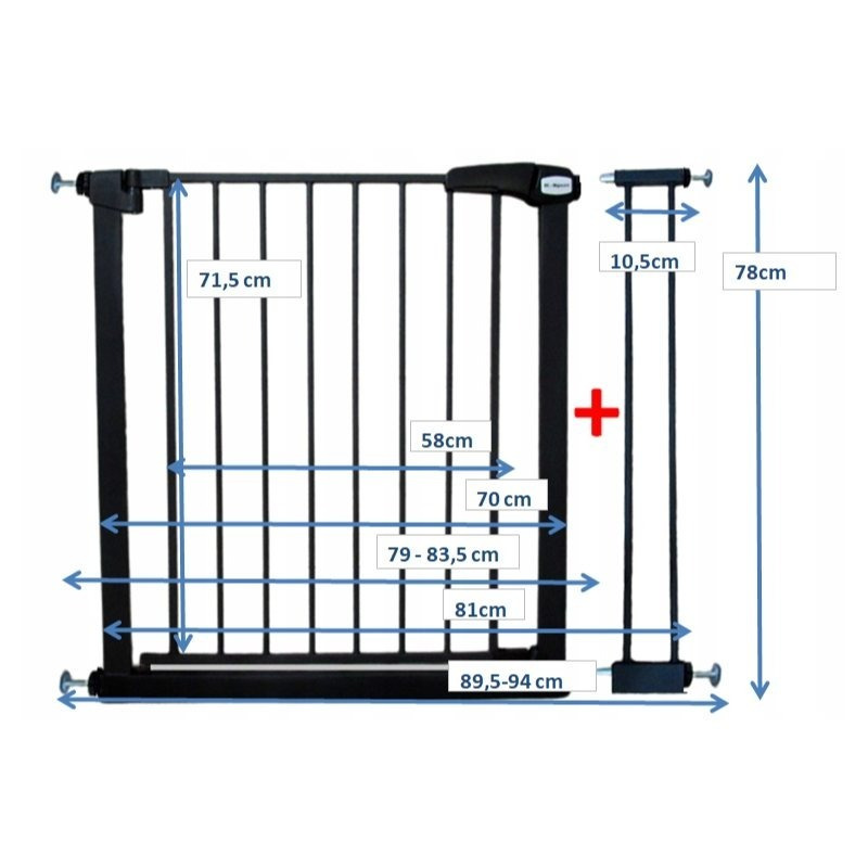TEMU Safety Gate 79-94 Cm For Stairs Door Expanding Protective Barrier To Protect Against Dog, Child