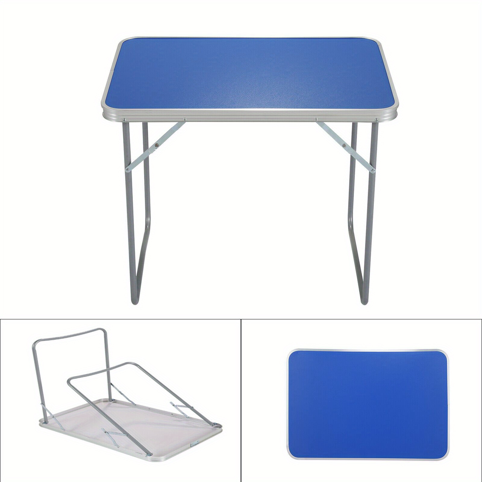 Folding Camping Table, Adjustable Height Picnic Table for Outdoor Use