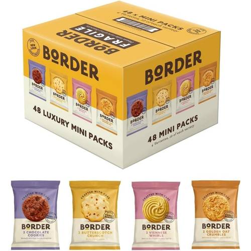 borders biscuits 48 mini mixed flavour cookie assortment contains 4