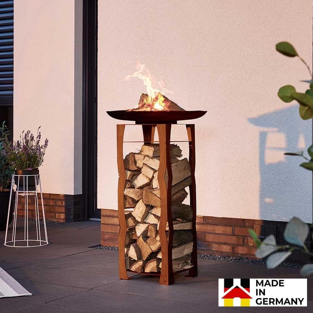 E-shop Rost Feuerschale - FRANK, Maße: 34 x 91 x I Feuerkorb Feuerstelle Feuertonne Gartenfeuer Garten Sommer Holz