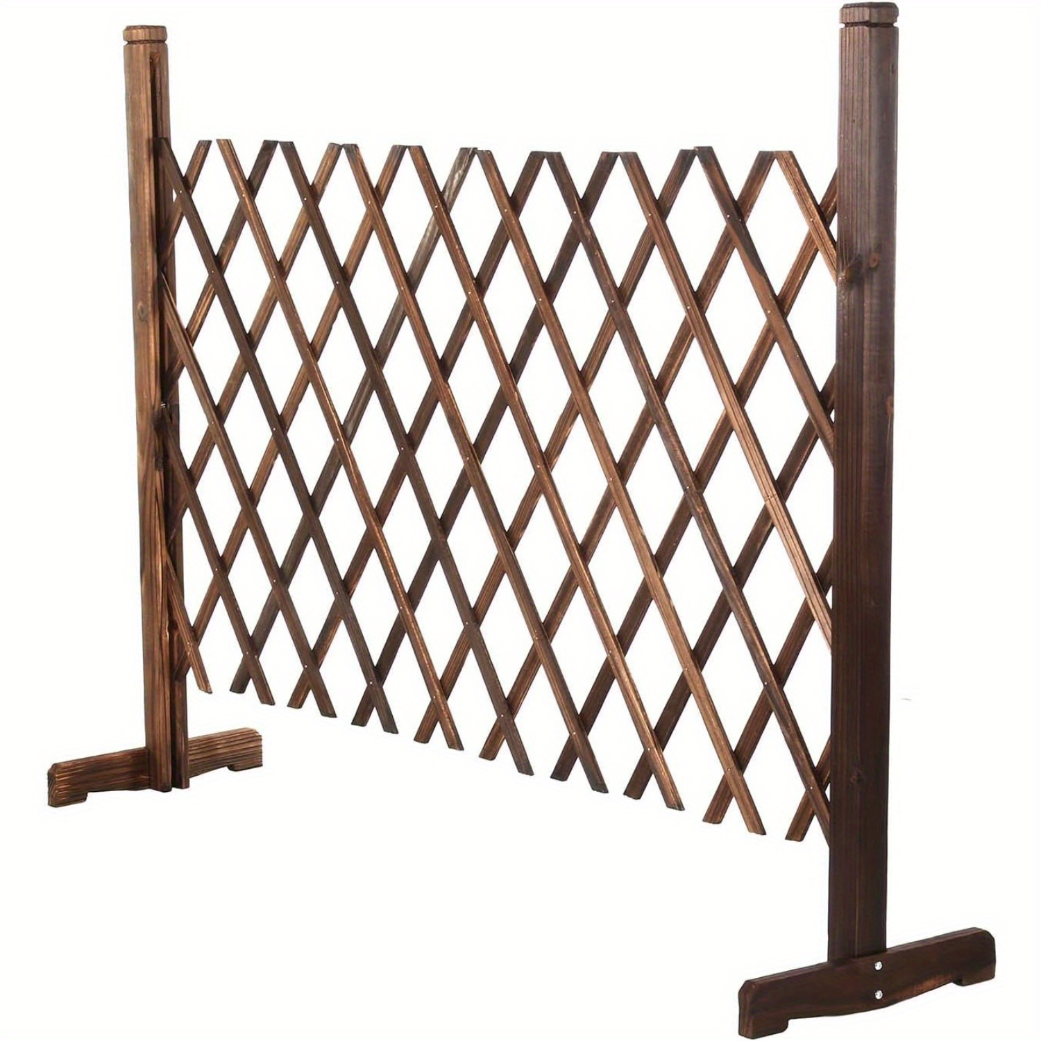 TEMU Garden Fence Gate Expanding Trellis Retractable Gate Expanding Fence Freestanding Wooden Trellis Fence Garden Screen Plant Pet Dog Safety Fence