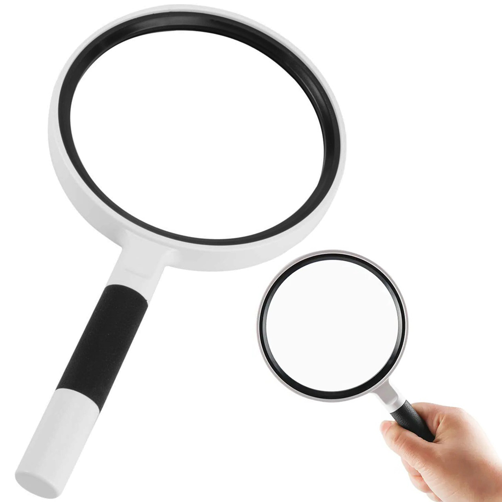 TEMU Lente d'ingrandimento classica portatile per e lavori di precisione, lente in vetro da 95 mm con ingrandimento 3x, diametro lente 110 mm, design
