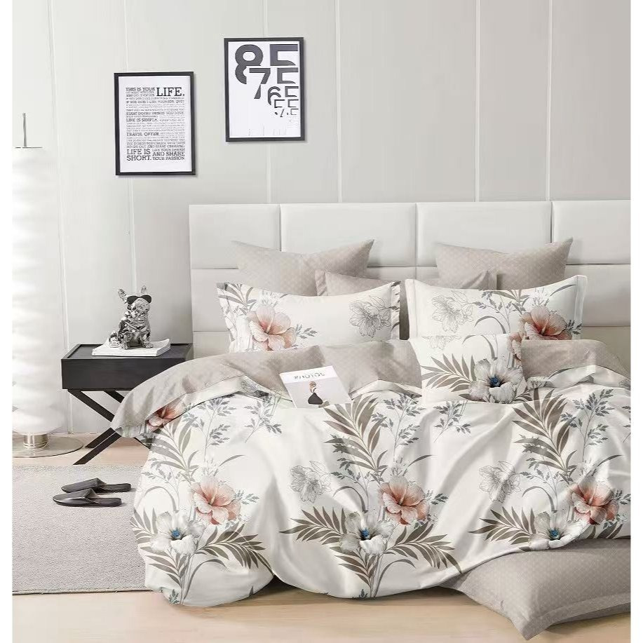 TEMU Creamy Garden 3-piece Bedding Set - Floral Bedding, 3-piece Bedding, Bedding, Comfortable Bedding, High-quality Bedding, Soft Bedding