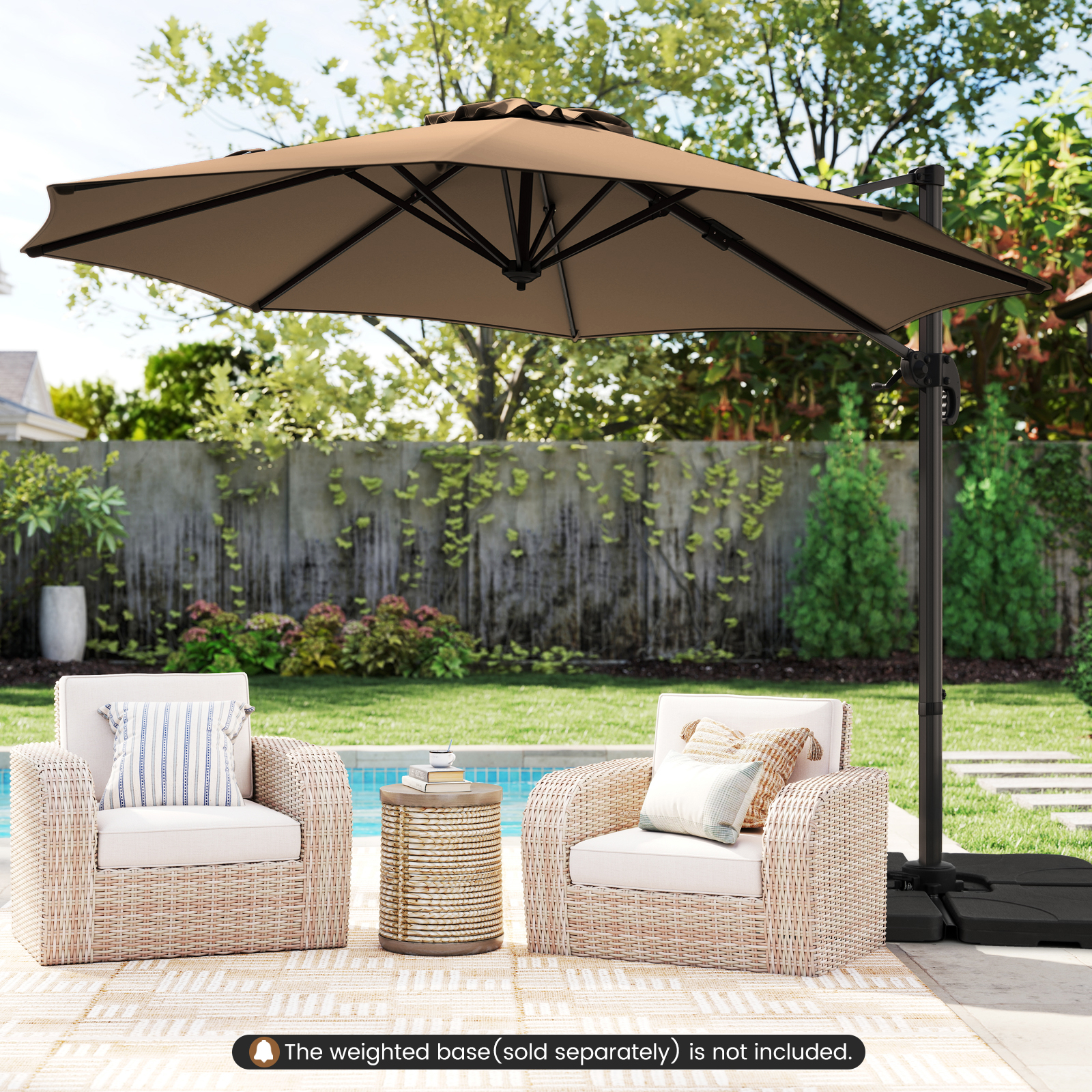 360° Rotating Patio Umbrella With 5 Adjustable Tilt
