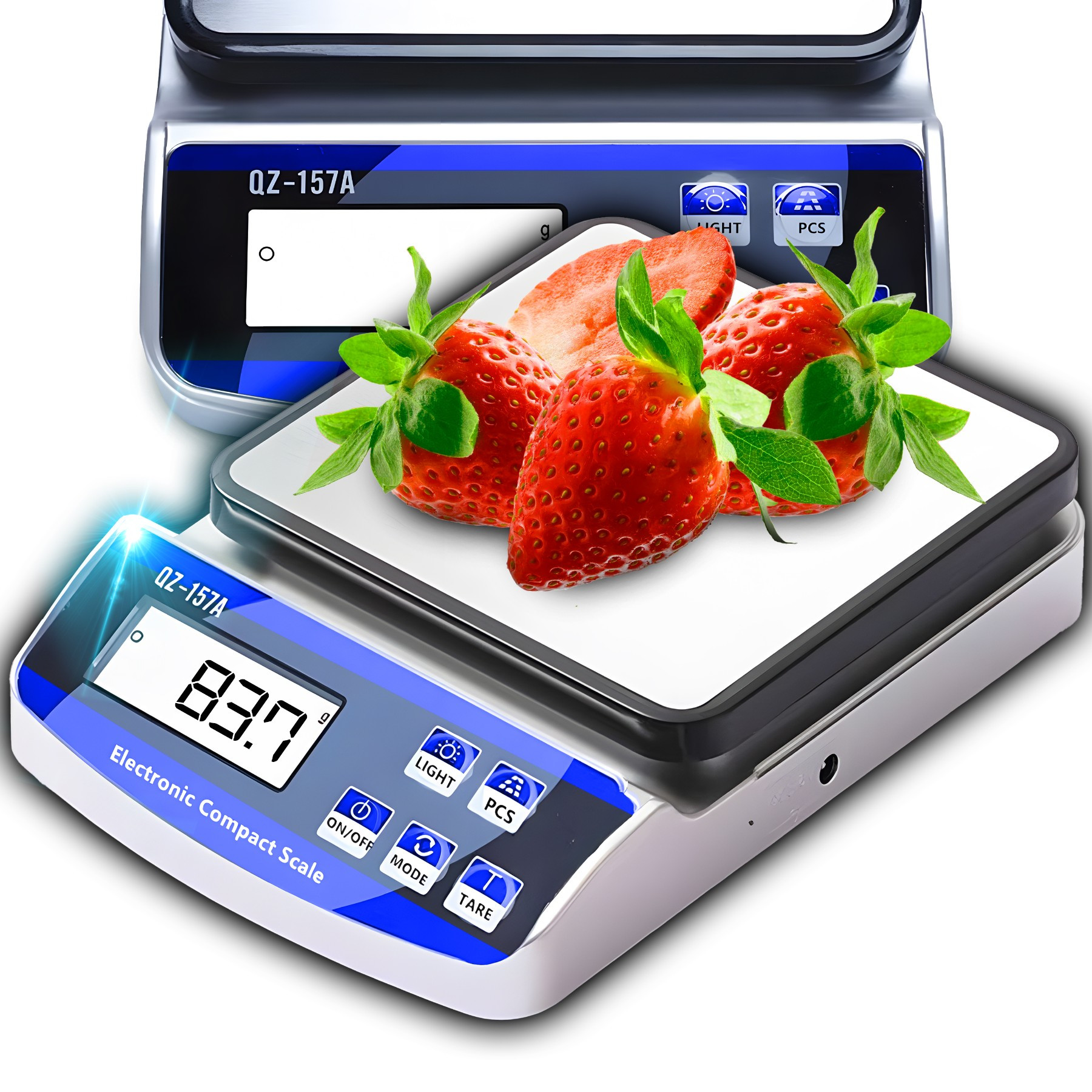 TEMU Balance Électronique RETOO Techpro, Balance de Cuisine Commerciale 15KG 1G avec Fonction de Nétrage et Comptage, Rétroéclairage Vert, Acier