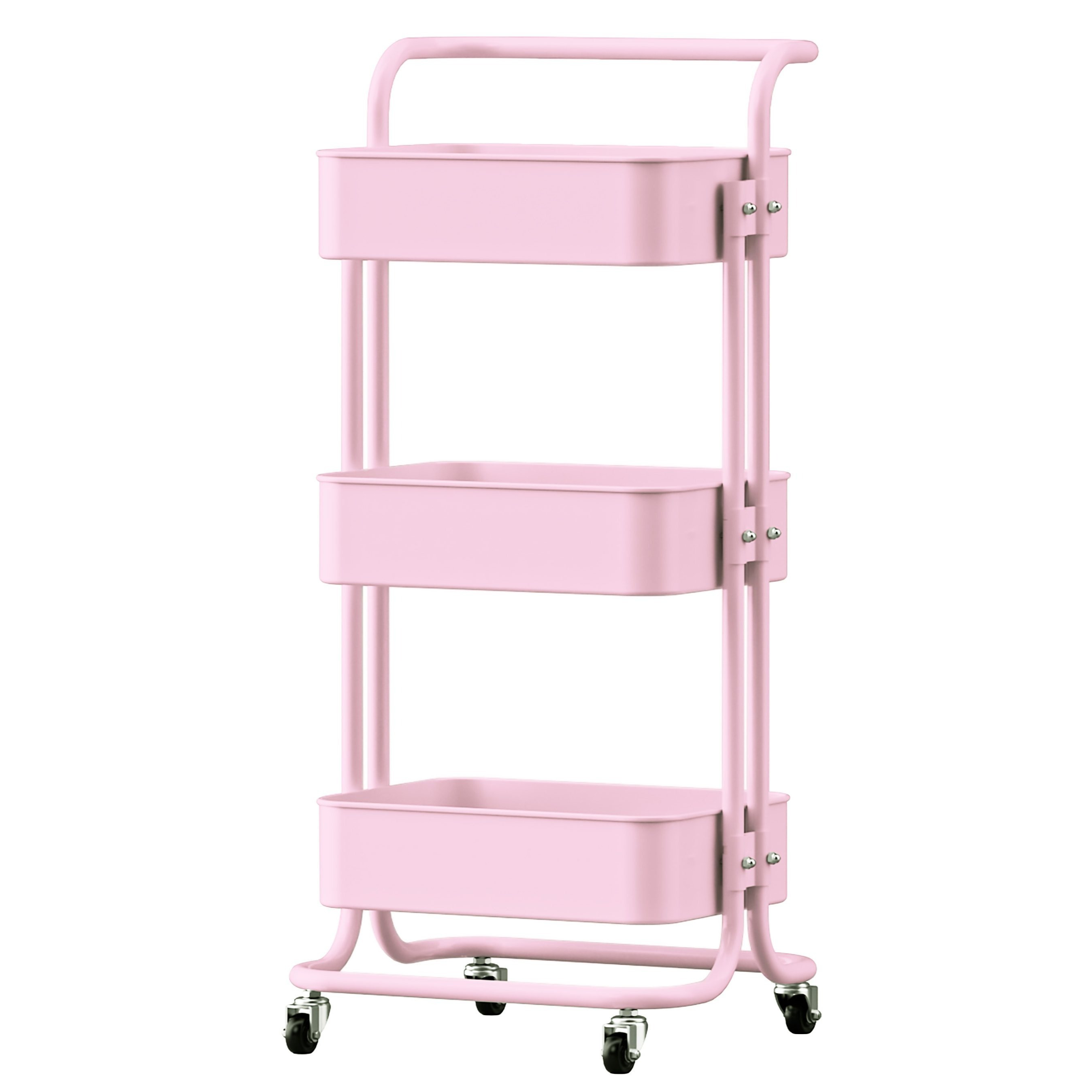 TEMU Carrito Auxiliar con Ruedas, Carro Organizador Metalico 3 Niveles Multiuso para Cocina, Baño, Dormitorio, Oficina, Fácil de Mover y