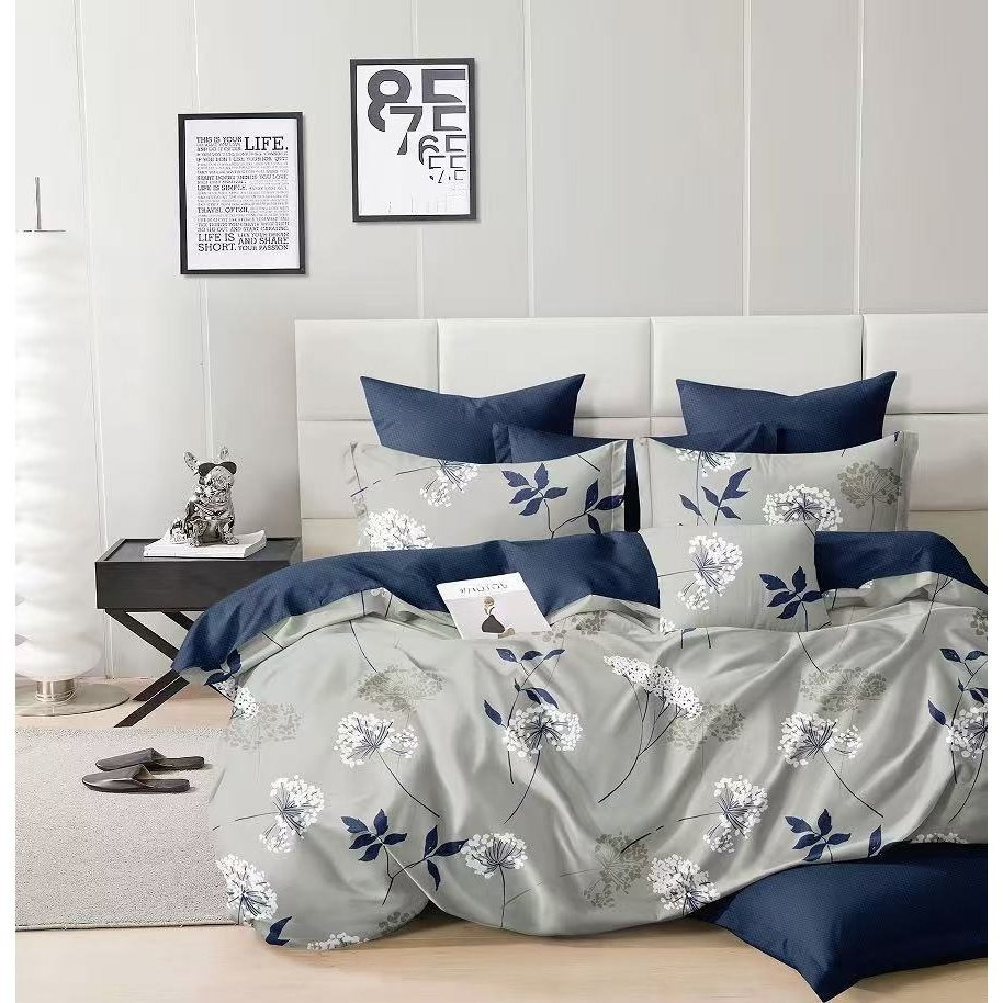 TEMU Soft 3-piece Bedding Set - Elegant Bedding, Floral Bedding, Blue Bedding, Gray Bedding, High-quality Bedding, Gift