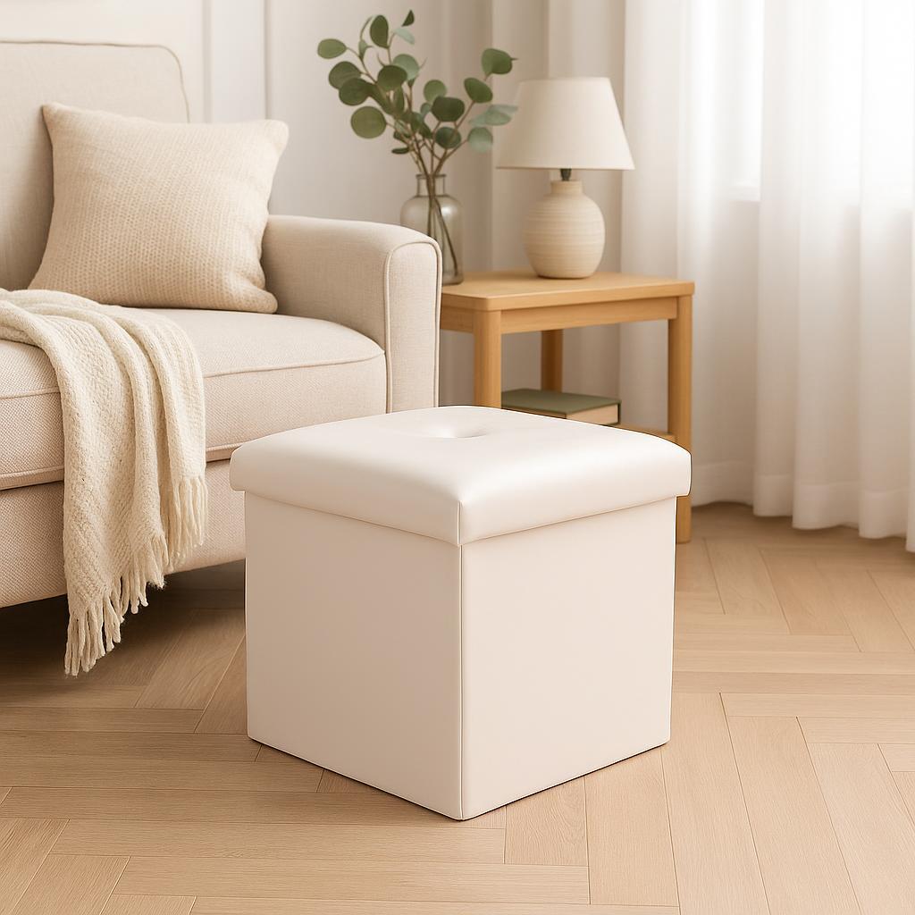 TEMU Taburete de Almacenamiento Taburete Reposapiés Plegable Terciopelo