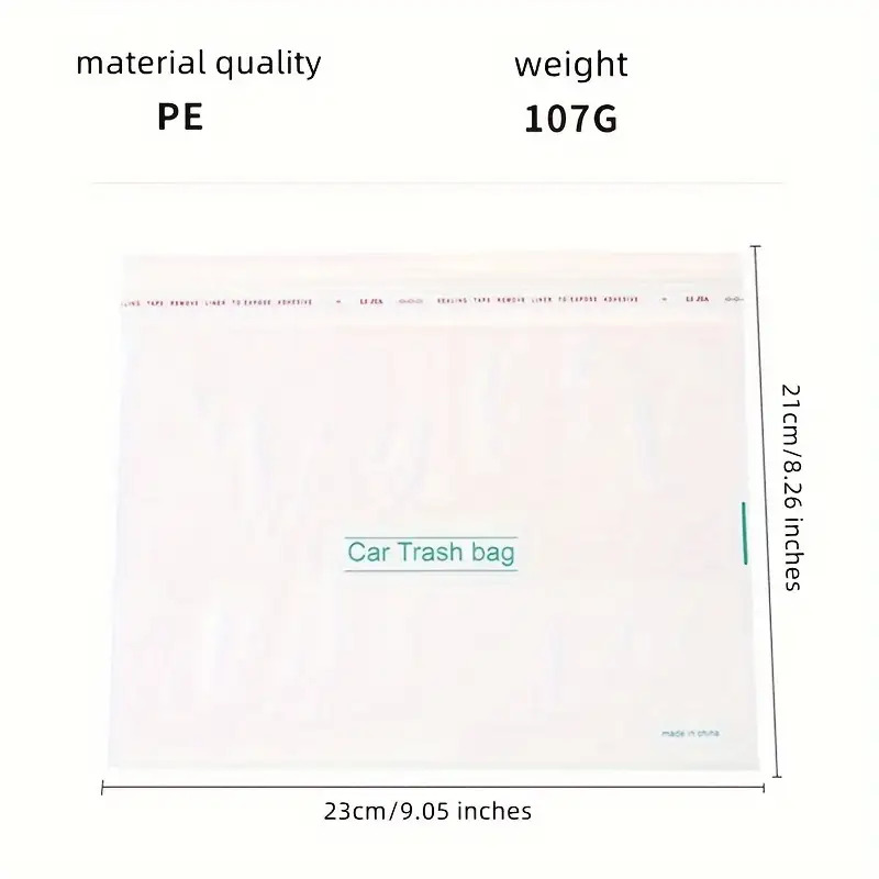 Disposable Car Trash Bags, Heavy-Duty Plastic Garbage Bags