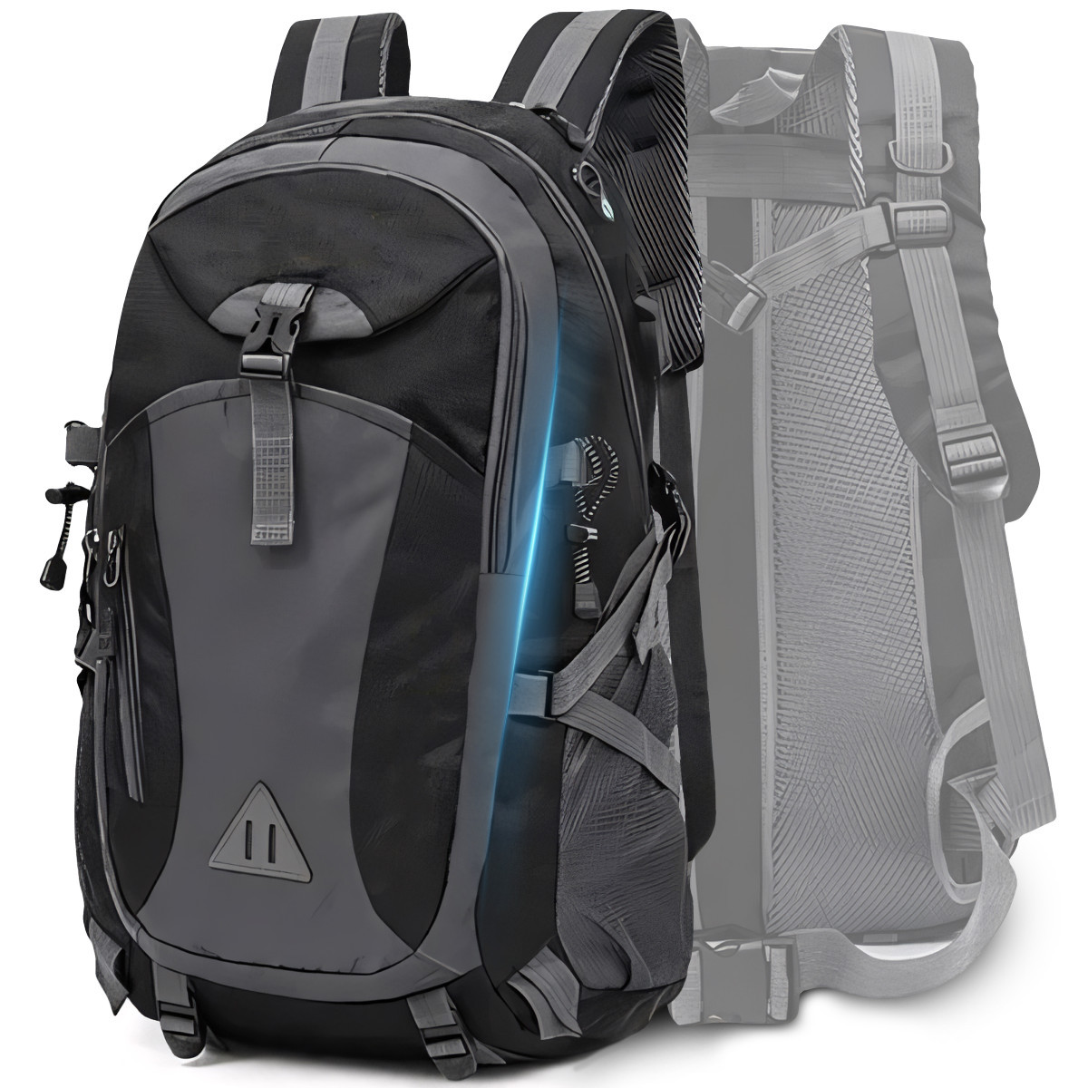 TEMU Sac à Dos de Randonnée Glam RETOO, Voyage XL, Imperméable, 40 L, avec Système de Ventilation , Bretelles Réglables, Compartiment pour Ordinateur
