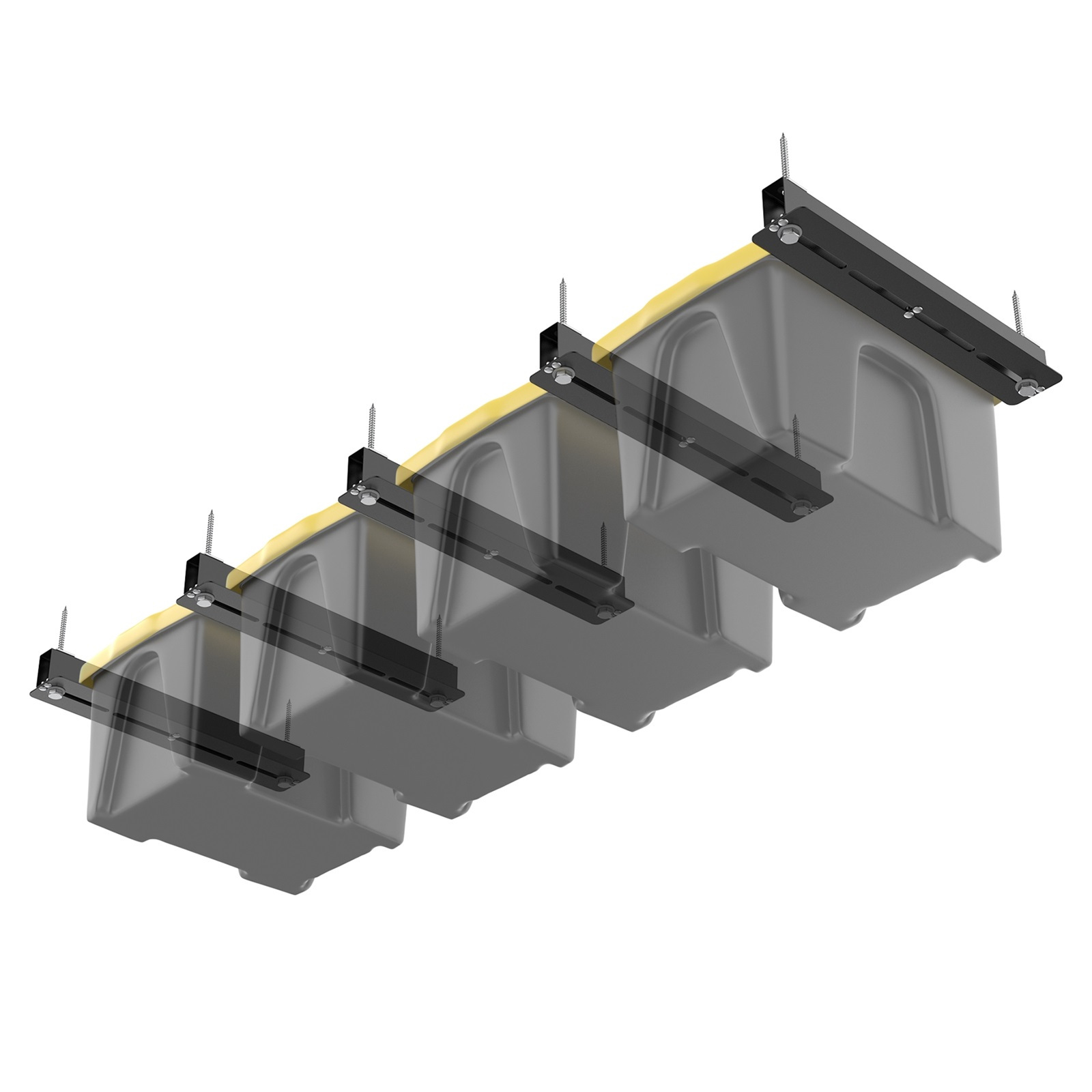 TEMU Overhead 5pcs Storage Utility Bin Rack Brackets Garage Ceiling Rail Organiser