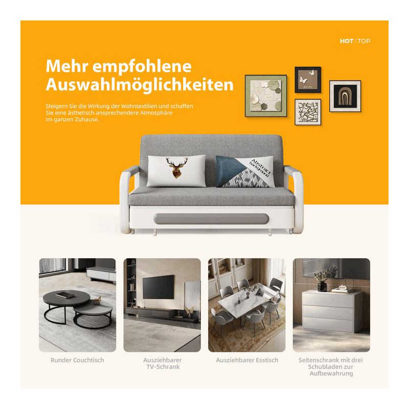 Olnewfurniture Space- Sleeper Sofa With Storage – 150 Cm Pull-out Guest Bed In Dark Grey/white, Ideal For Small Apartments And Living Rooms