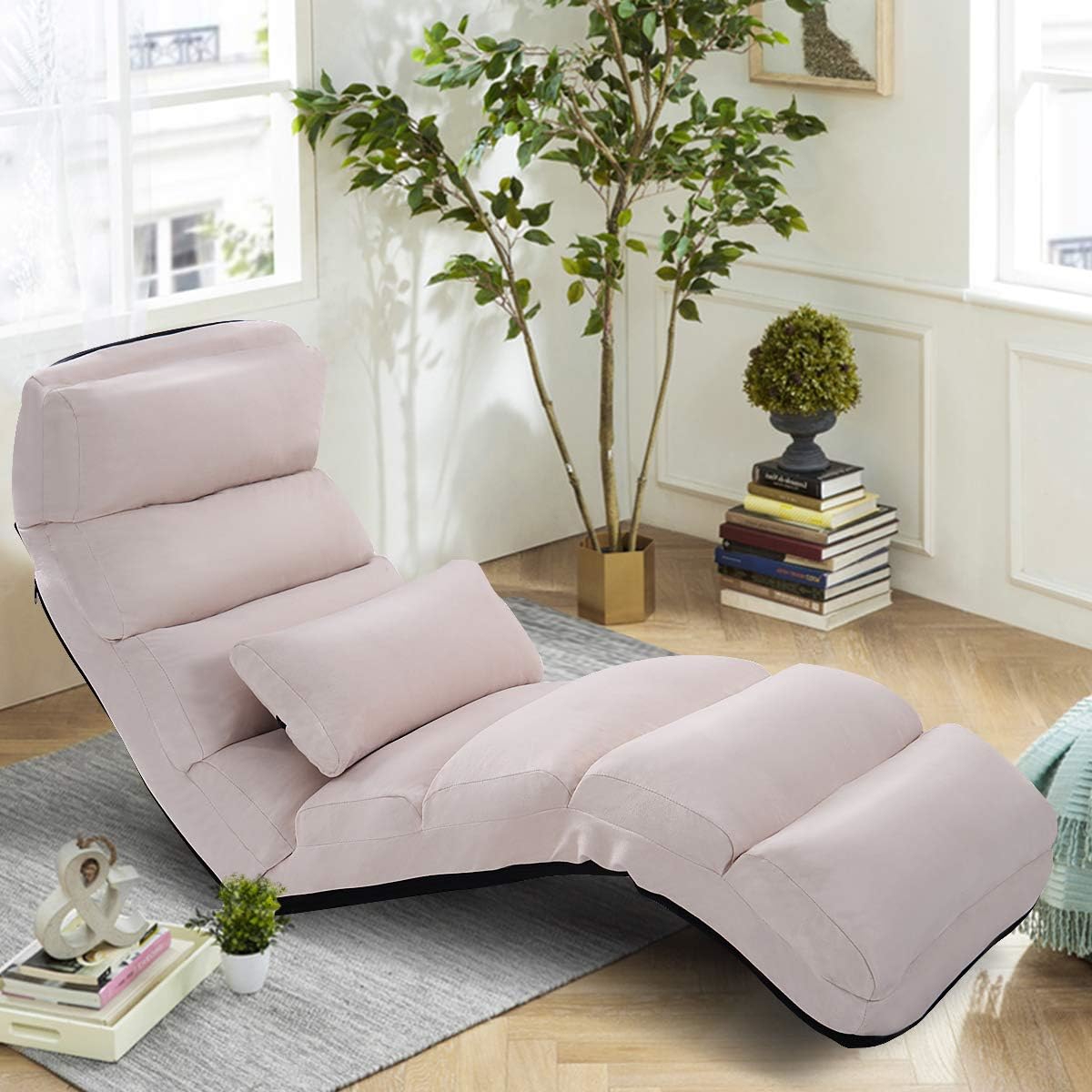 Folding Lazy Sofa Chair Stylish Sofa Couch Beds Lounge Chair With Pillow