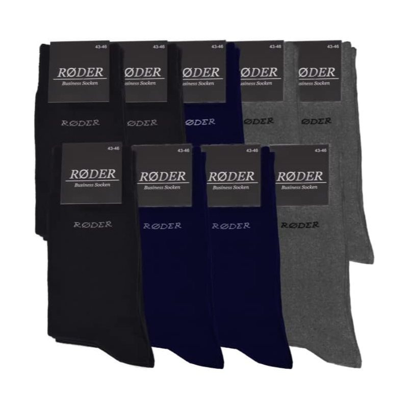 Røder Socks Men's 6-pack Elastic, Comfortablesocks Men's Socks With Comfort Band