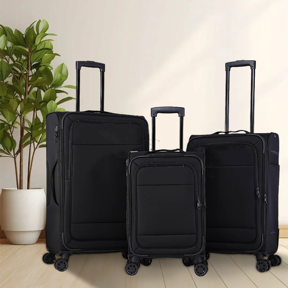 TEMU Maleta de viaje de tela de 3 piezas con asa telescópica, y con ruedas, ideal para viajes, mudanzas y acampadas. Equipaje familiar combinado,