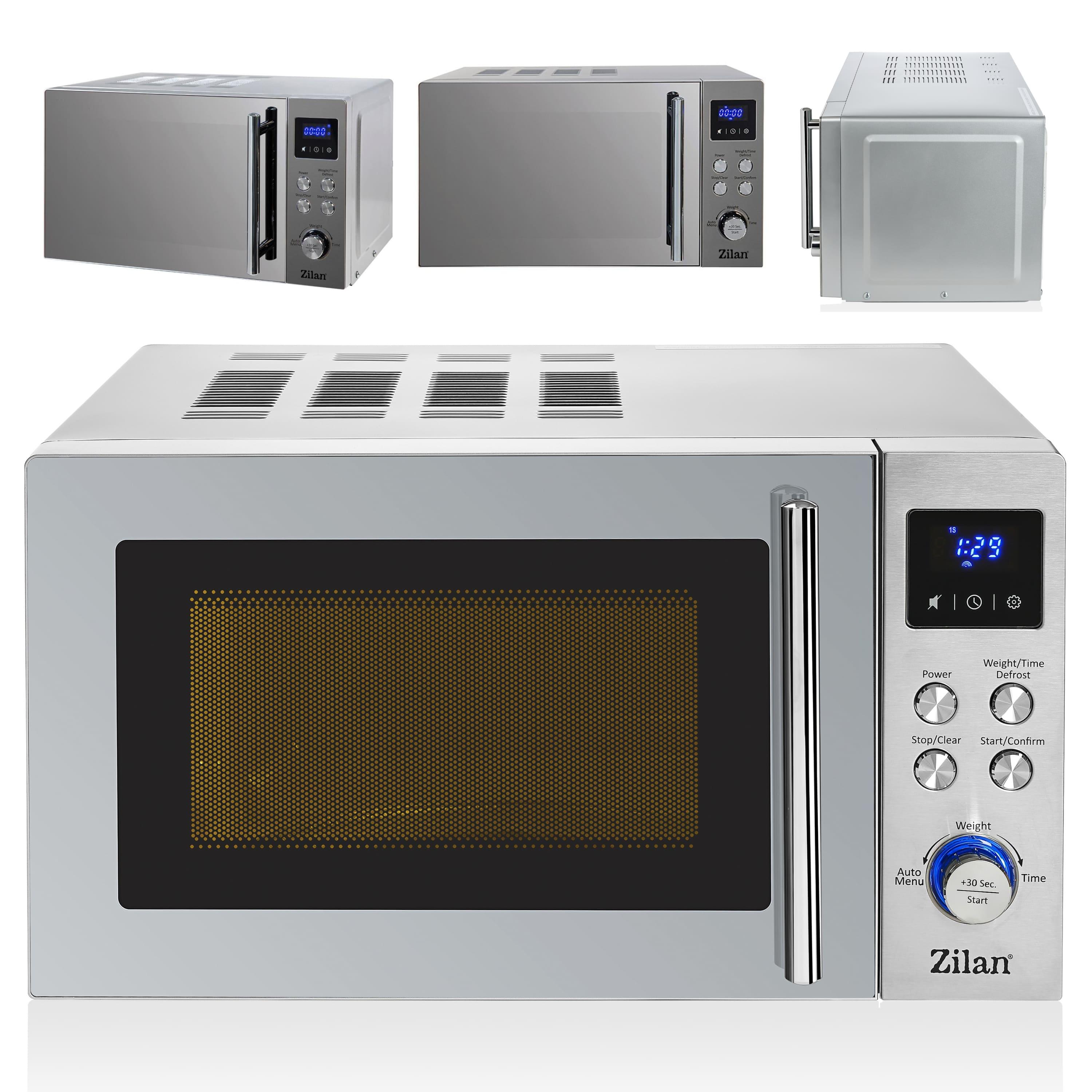 Image of Zilan Microwave 20 With 8 Automatic Programs 6 Power Levels Led Display Defrost Function Child Safety Lock Timer Express Cooking Silent Mode Stainless Steel Interior Lighting 700 Watts