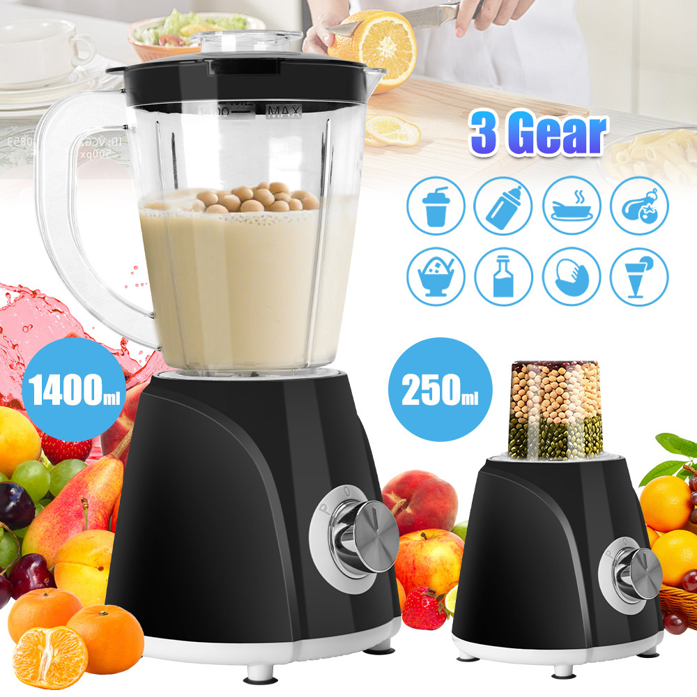 blender professional 2 1 smoothie blender combo multifunctional blender set 1 4l jar smoothie maker with 250ml travel cup   blenders jug blender for smoothies shakes   drinks   silvery christmas halloween thanksgiving gifts details 2
