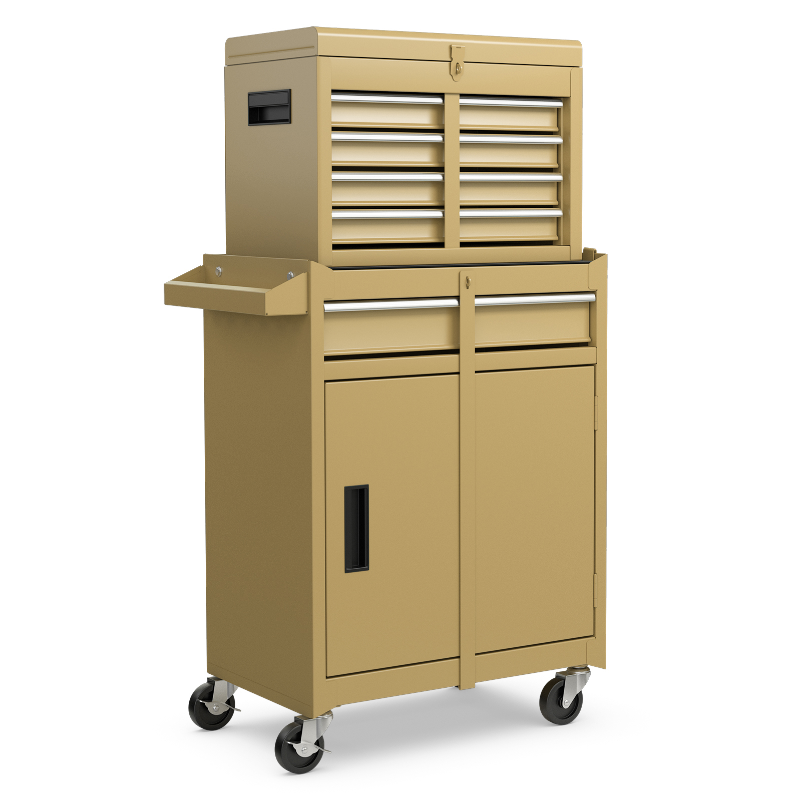 5-drawer Rolling Tool Chest, Heavy-duty Metal Tool Cabinet On Wheels With Locking System, 2-in-1 Large Capacity Toolbox For Garage, Workshop & Warehouse Storage