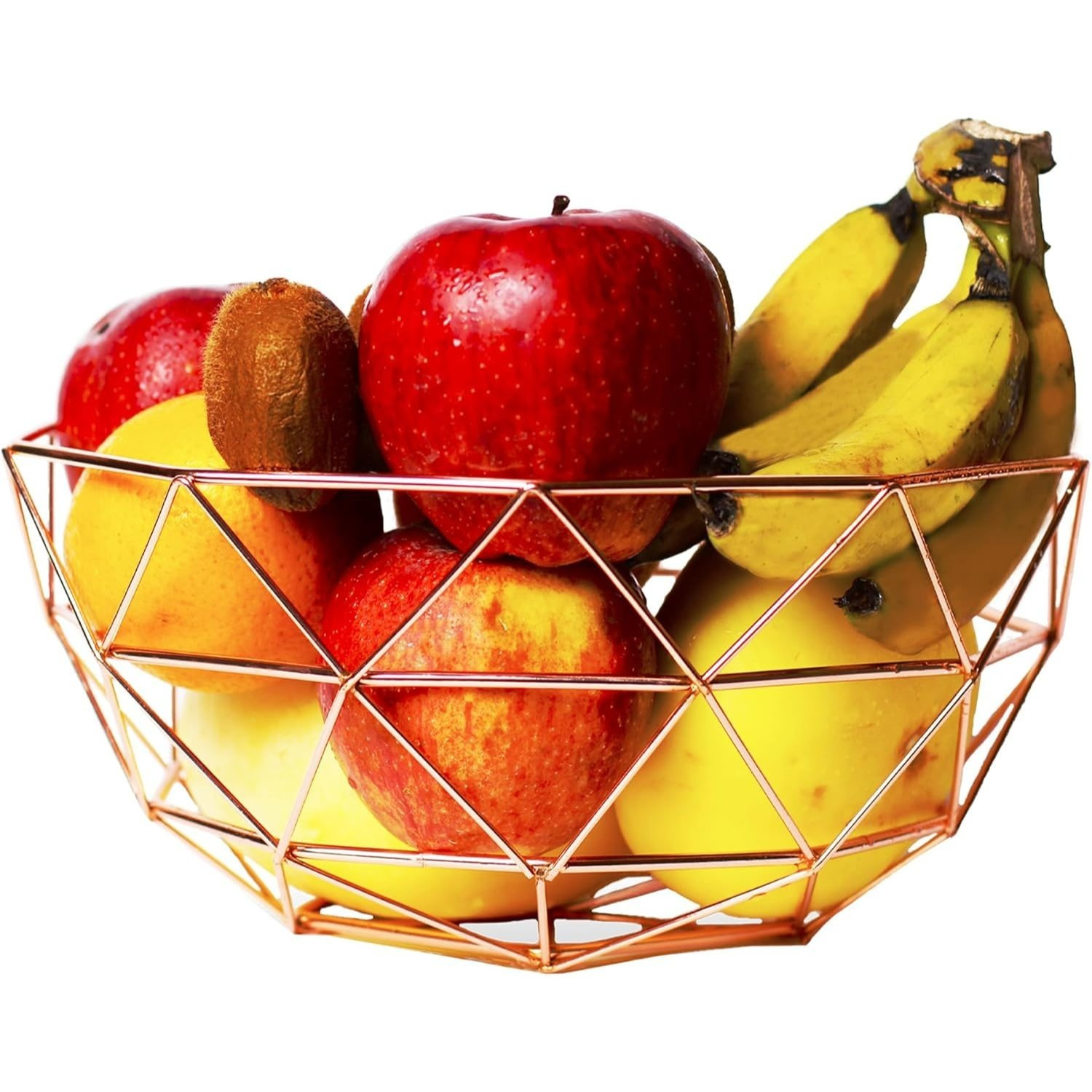 TEMU Homatz Fruit Bowl 27cm Large Basket – Metal Wire - Vegetables Bread Banana Snack Storage Basket, Decorative Centerpiece Fruit Rack For Kitchen