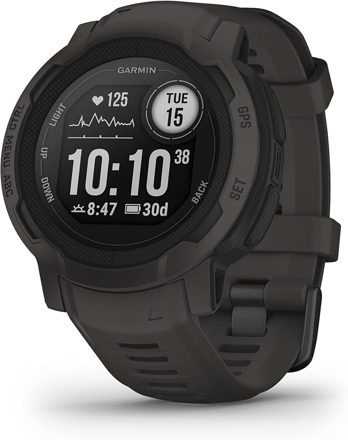 Garmin Instinct 2 GPS 45mm Smartwatch, Rugged watch, Built-in Sports Apps & Health Monitoring, Ultratough Design Features, up to 28 days Battery Life - Graphite