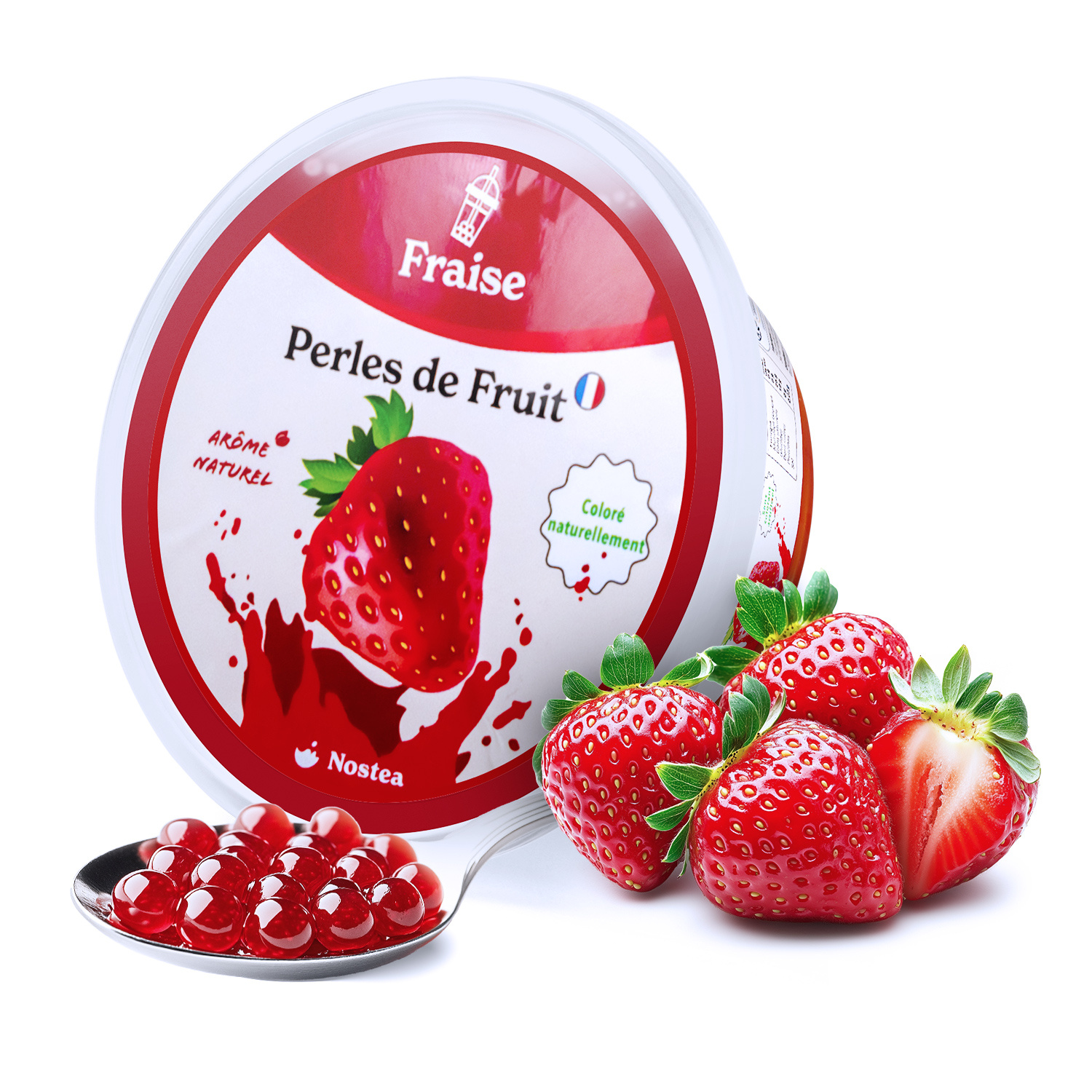 Bubble Tea Boba Strawberry Fruit Pearls Nostea