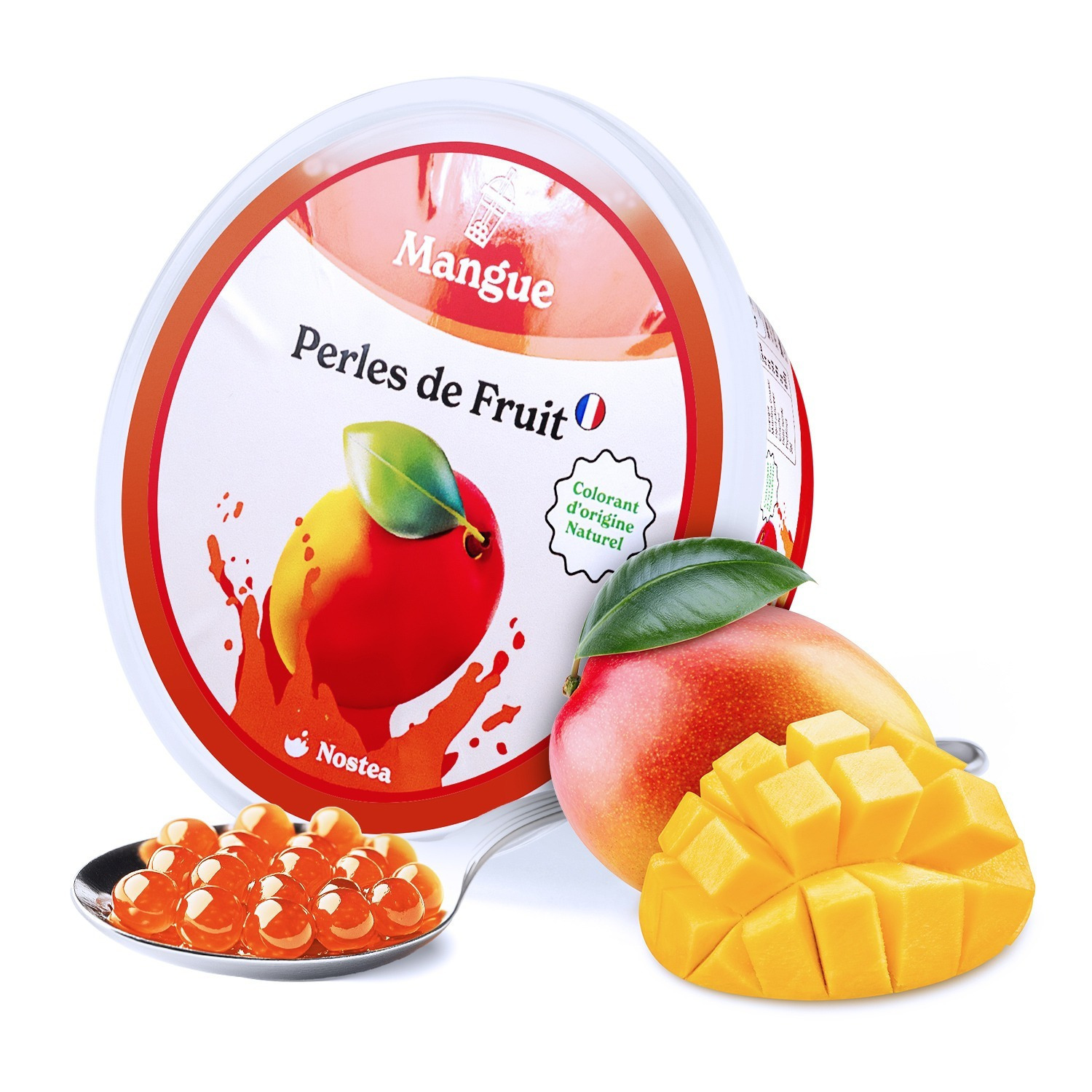 Bubble Tea Boba Fruit Pearls Mango Nostea