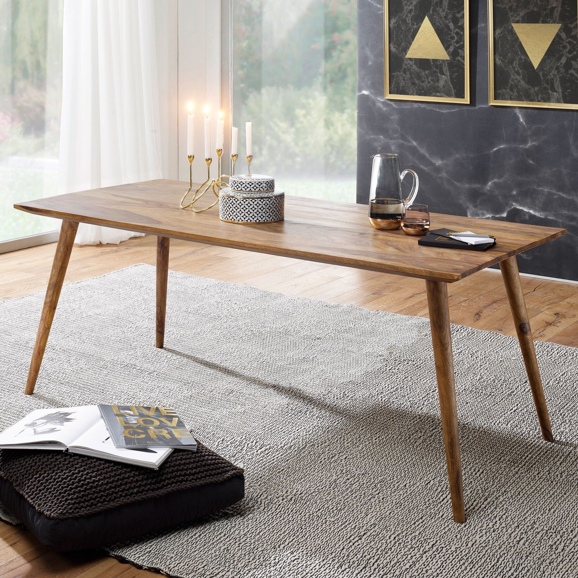 Dining Table Rustic Solid Wood, Country House Design Dining Table, Small Dining Table For 4-6 People