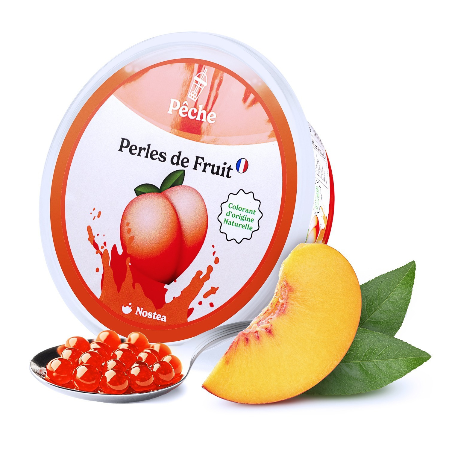 Bubble Tea Boba Peach Fruit Pearls Nostea
