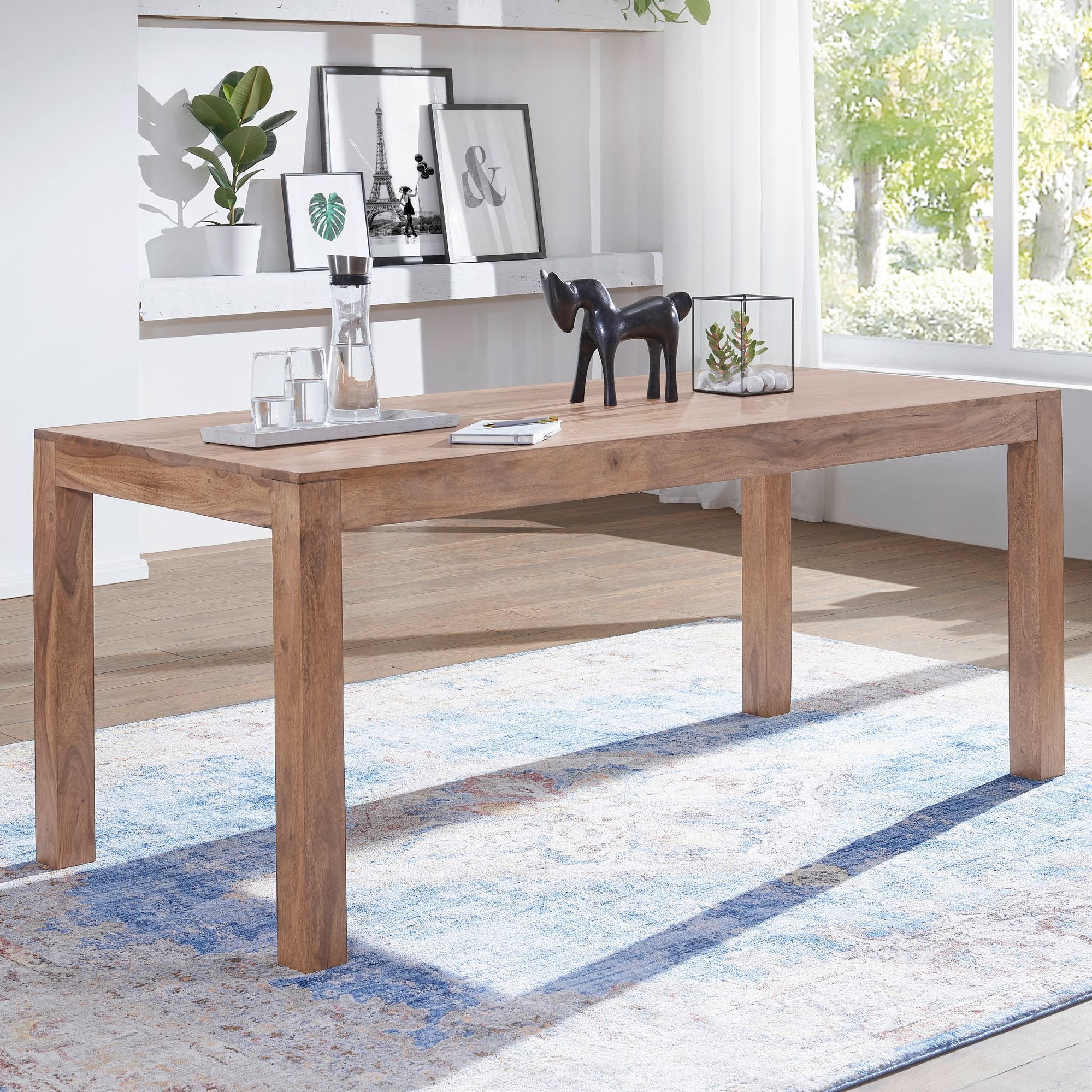 Solid Acacia Wood Dining Table 120 X 60 X 76 Cm, Dining Room , Table, Rectangular Dark Brown Wooden Table, Natural Product, Solid Wood Furniture