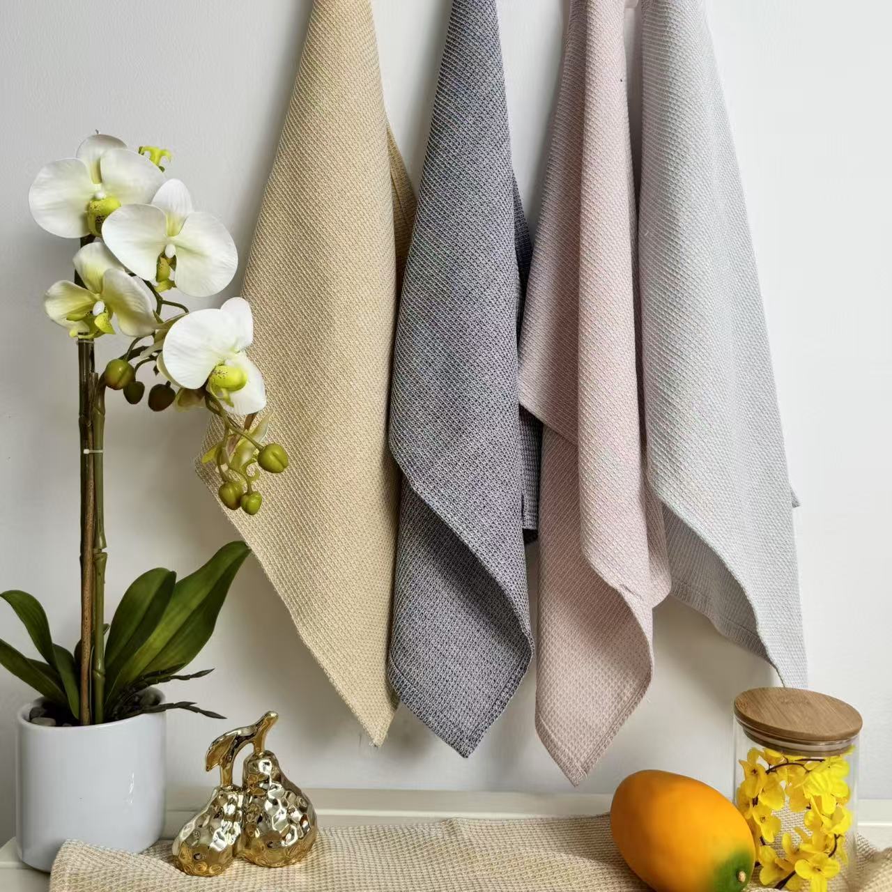 TEMU Pastel Colored 4pcss Kitchen Towel Set - Pastel Kitchen Towel, Colored Kitchen Towel, 4pcss Kitchen Towel, Kitchen Towel For Summer
