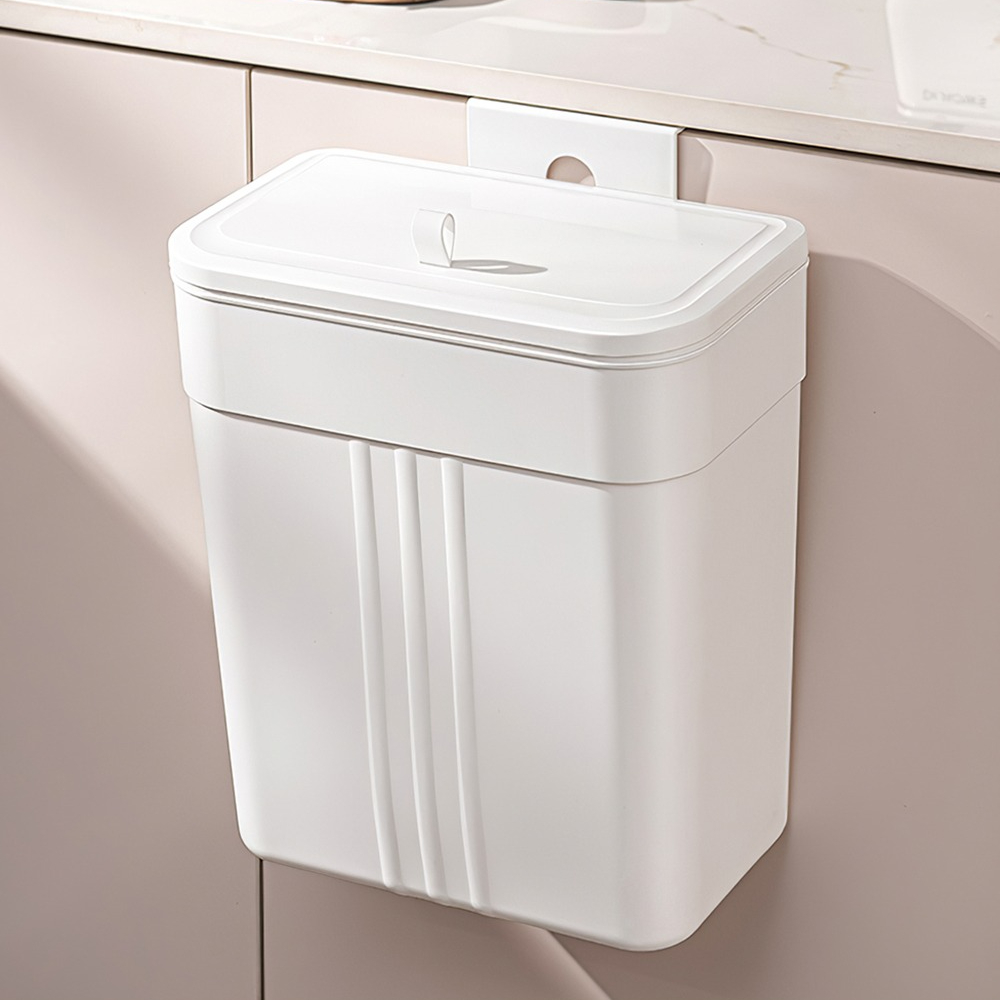 TEMU Large Capacity Household Wall Mounted Trash Can With A Lid Is And Suitable For Storing Items And Garbage In Kitchens, Toilets And Offices
